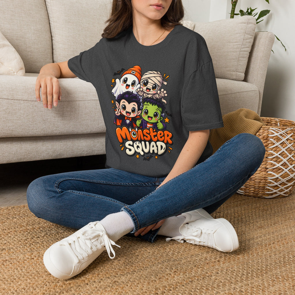 Funny Monster Squad Shirt | Cute Kawaii Halloween Tee | Ghost Mummy Vampire Frankenstein Graphic T-Shirt