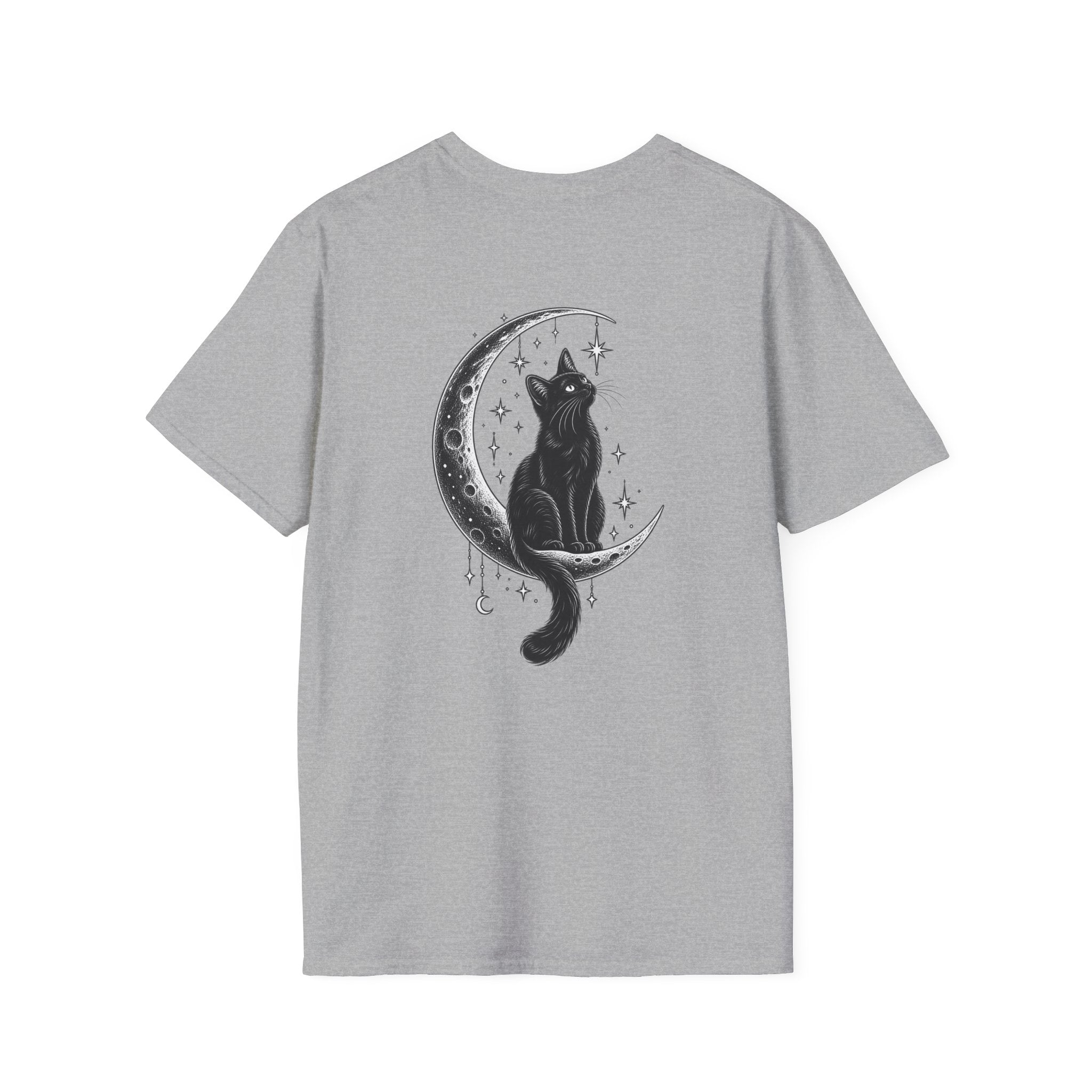 Black Cat Shirt Moon Silhouette Minimalist Funny Cat Lover Graphic Tee Unique Gift Black Cat T shirt