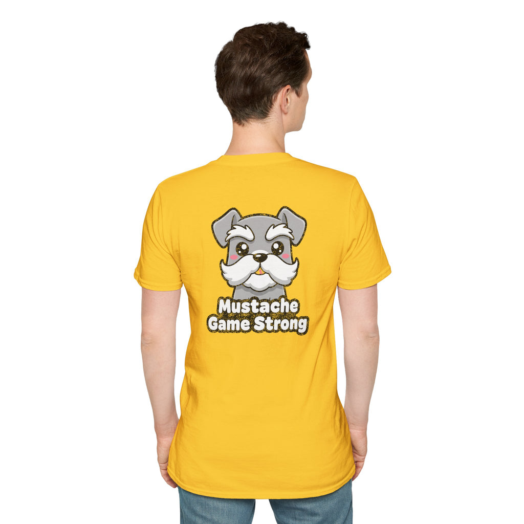 Cute Schnauzer Shirt Mustache Game Strong Funny Dog Lover Unisex Softstyle Tee Gift