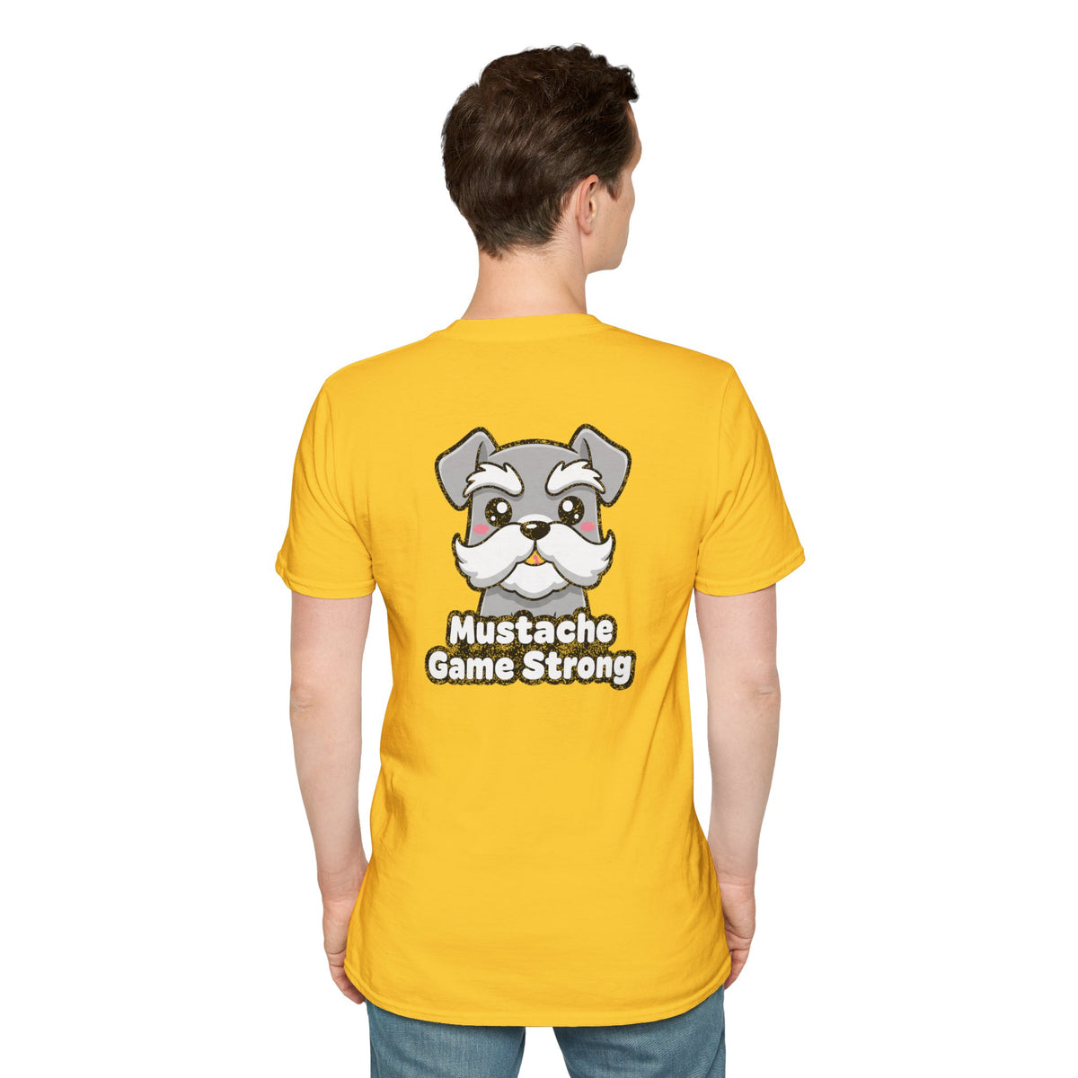 Cute Schnauzer Shirt Mustache Game Strong Funny Dog Lover Unisex Softstyle Tee Gift