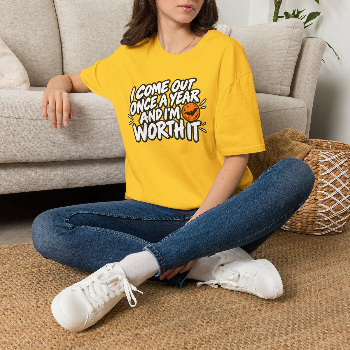 Funny Halloween Shirt I Come Out Once a Year and I'm Worth It Tee Graphic T-Shirt