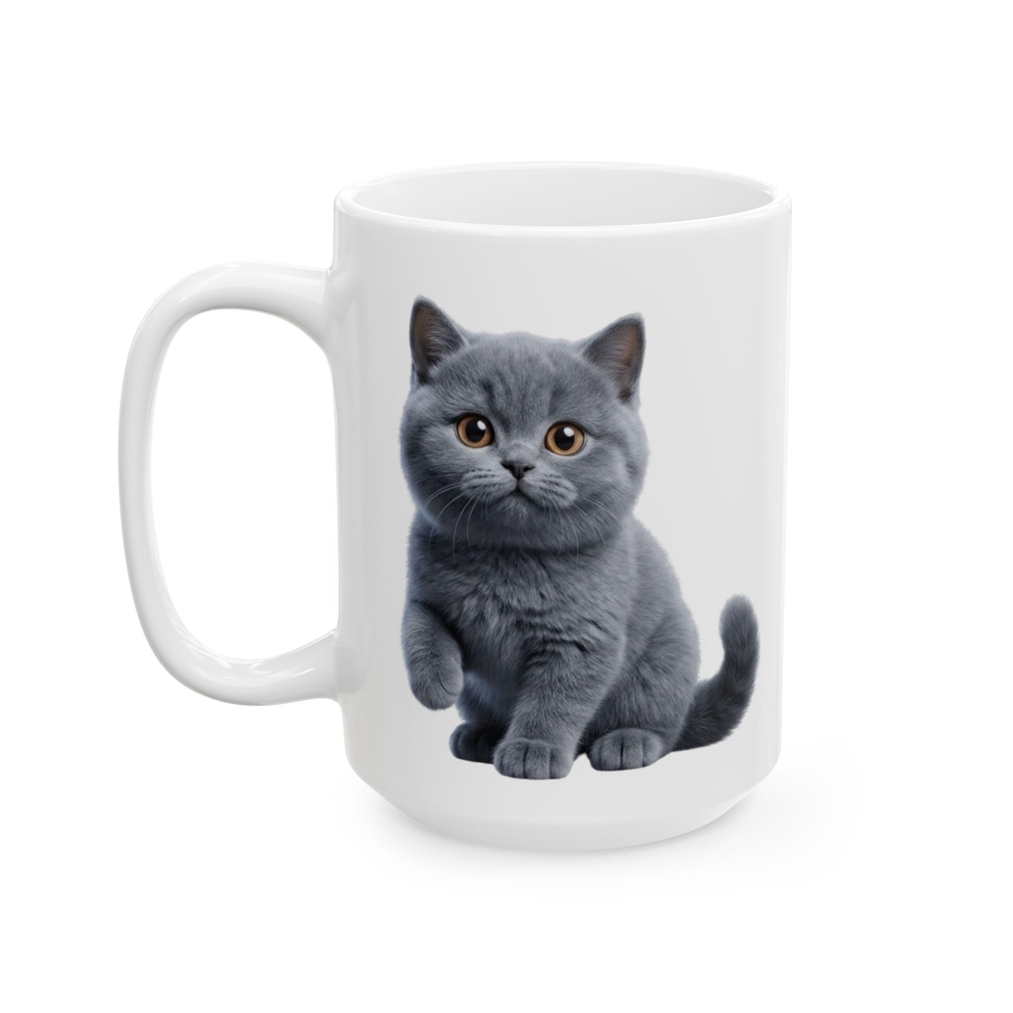 Funny British Shorthair Cat Mug Cute Detective Cat Coffee Cup Lover Gift Ceramic Mug 11oz 15oz