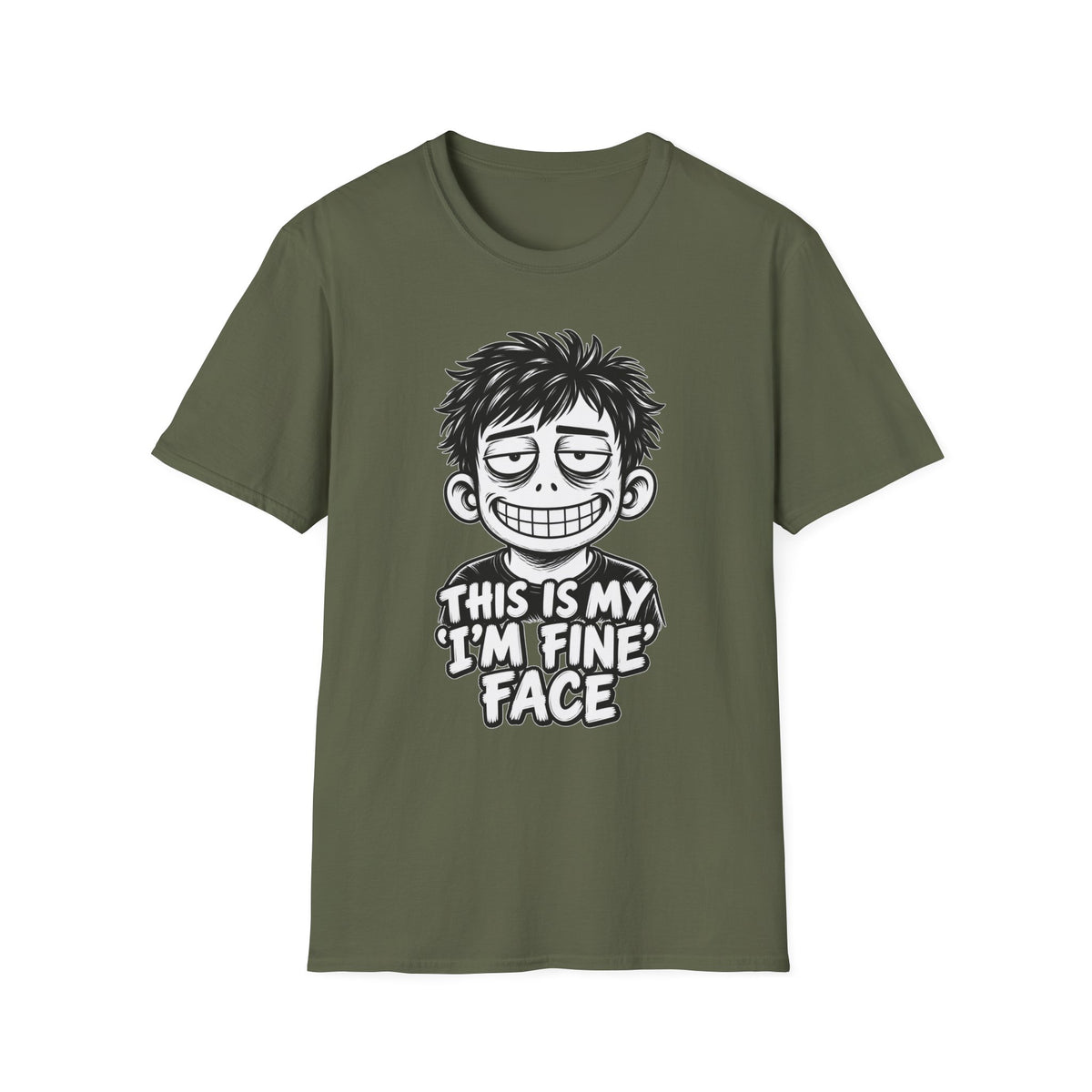 Funny Dark Humor Shirt This Is My I'm Fine Face Funny Office Tee Unique Gift