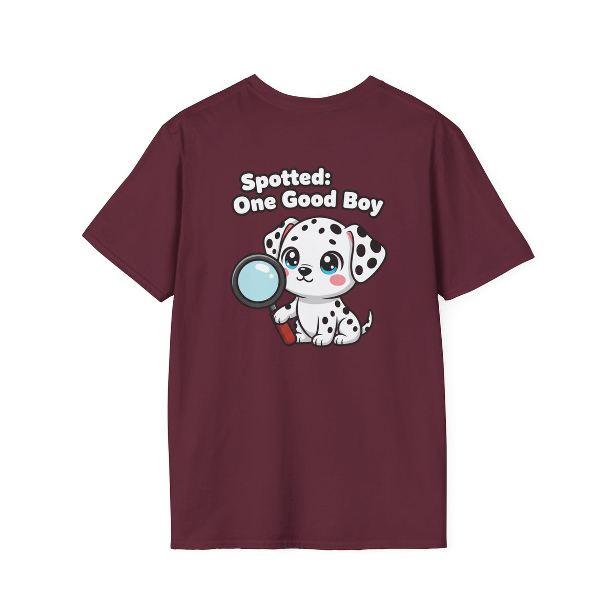 Cute Dalmatian Shirt Spotted: One Good Boy Funny Dog Lover Unisex Softstyle Tee Gift