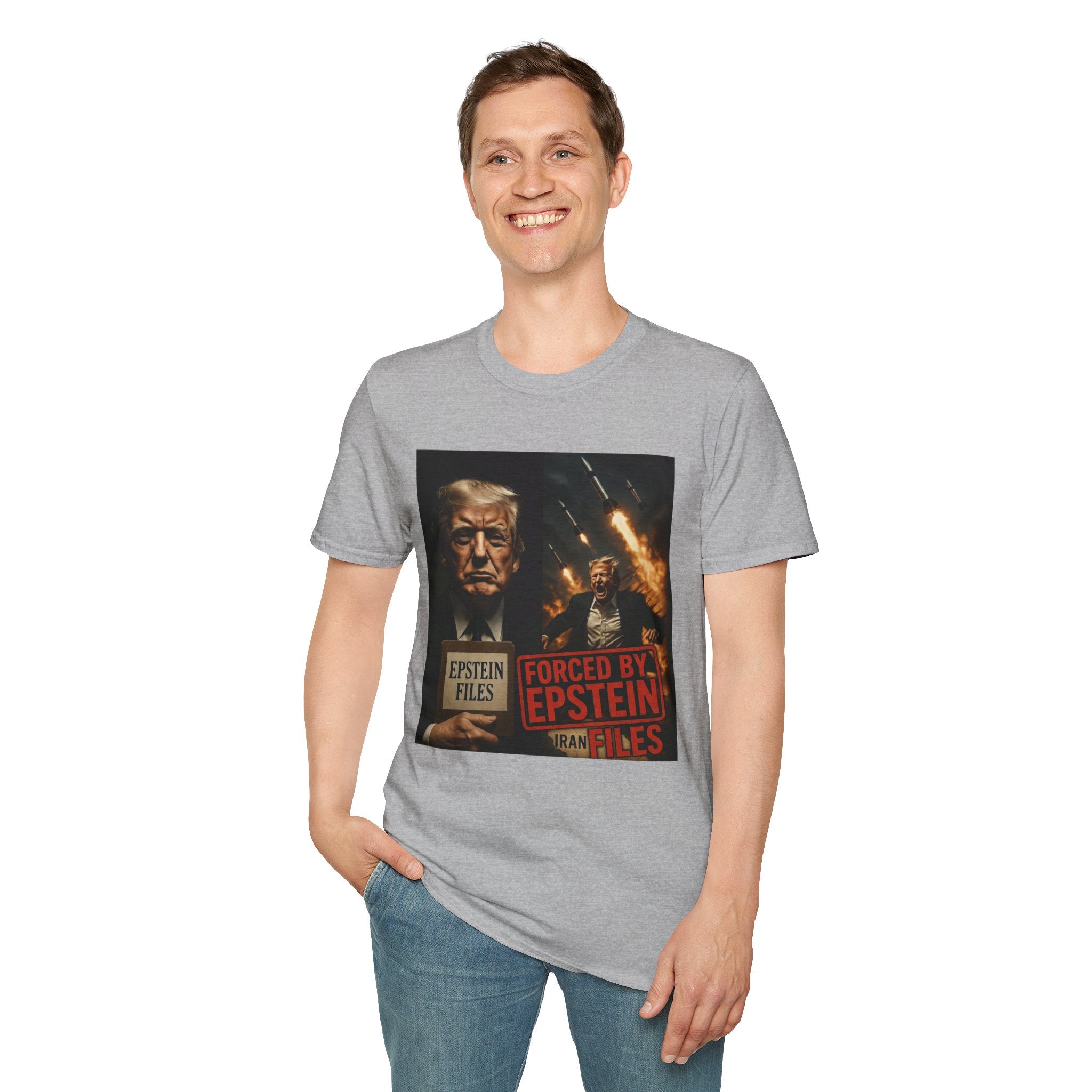 Funny Trump-Epstein T-Shirt Conspiracy Theory Unique Unisex Softstyle Tshirt