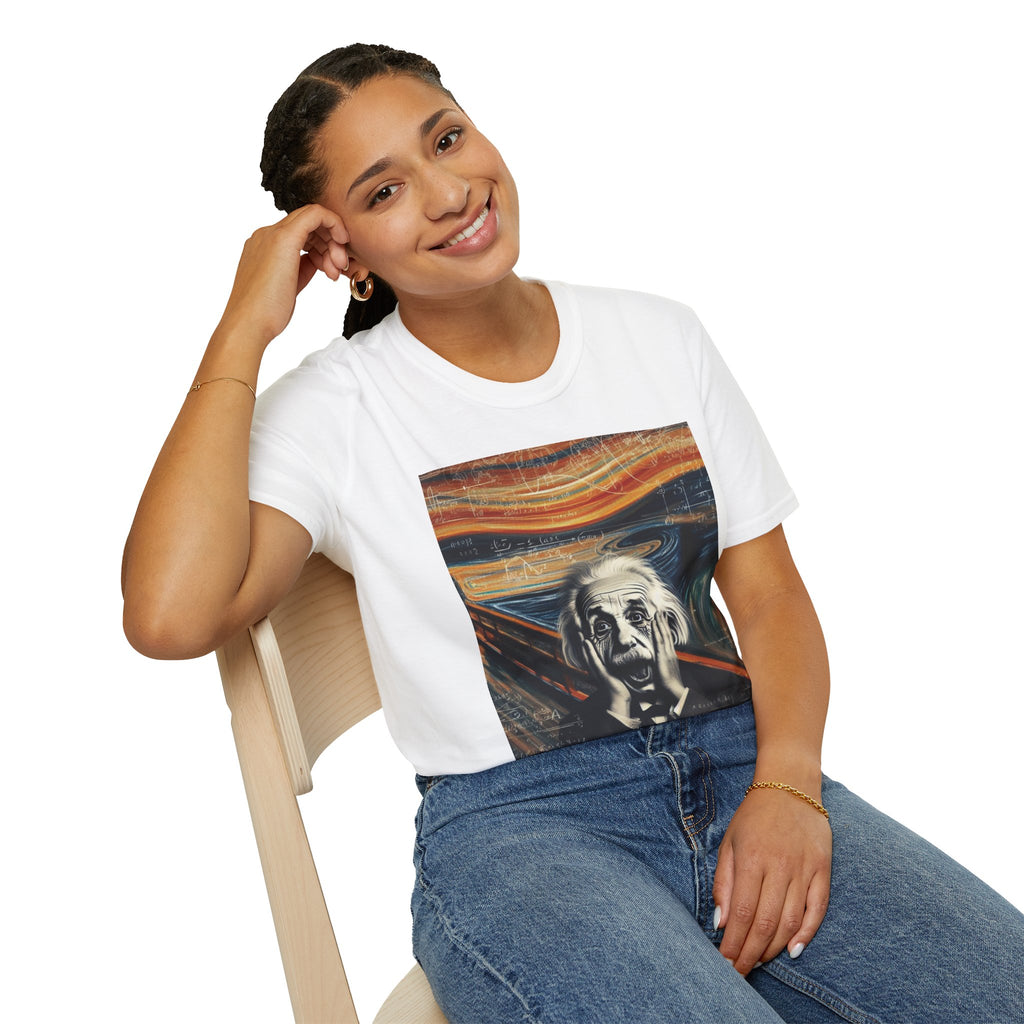 Funny Einstein Unisex Softstyle T-Shirt Edvard Munch Scream Cotton Gift Men Lady