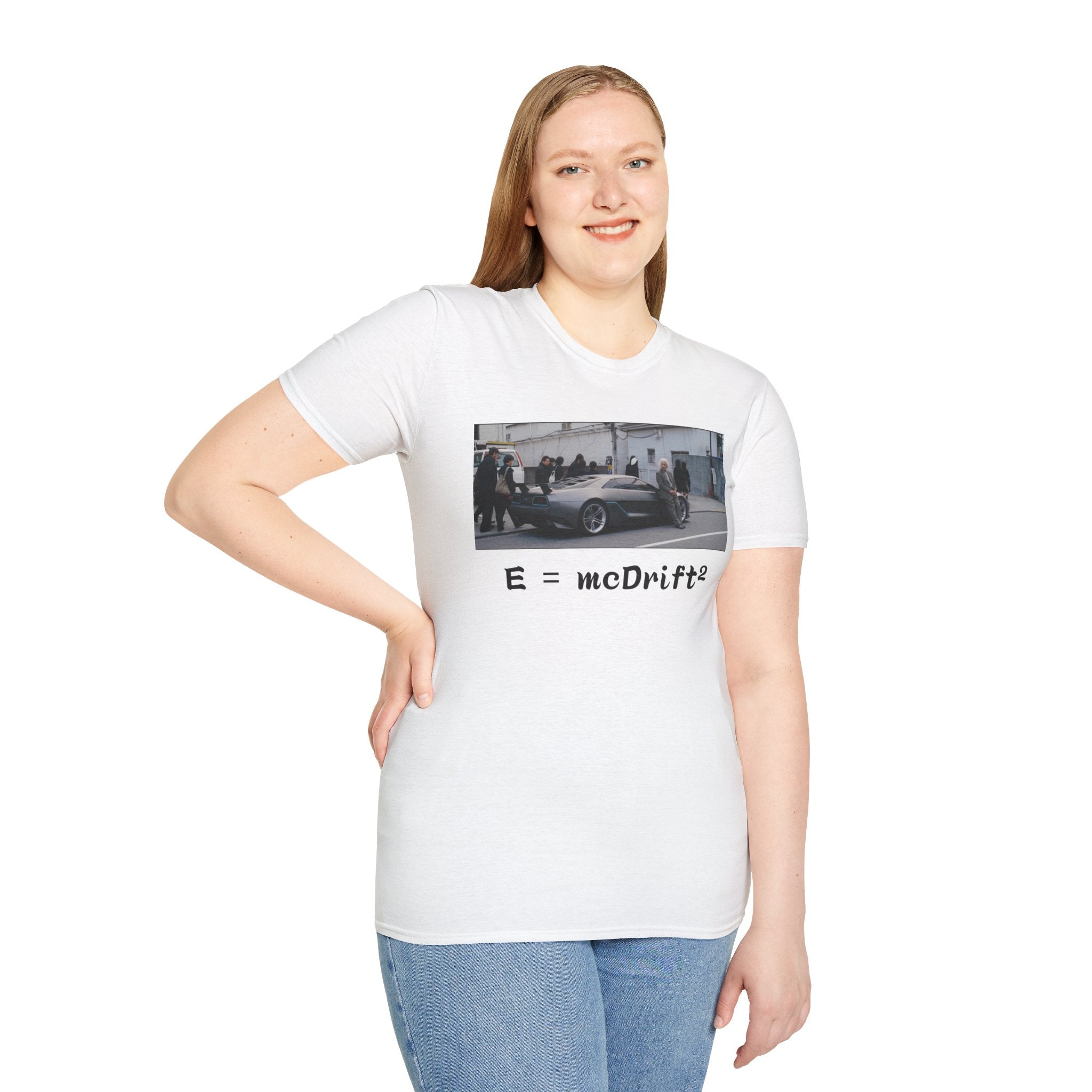 Funny Einstein Drift T-Shirt Speed Racing Car Unisex Softstyle TShirt Gift Men