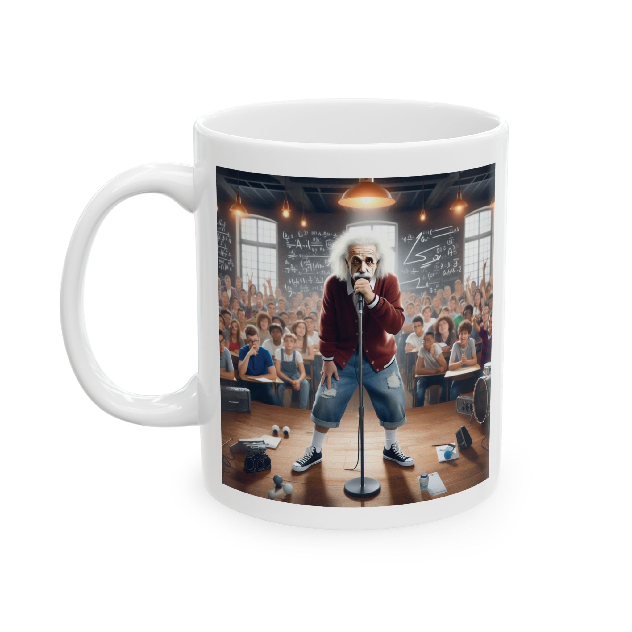 Funny Einstein Mug as a Rapper Tea Coffee Cup Unique Gift Cute Ceramic Mug 11oz