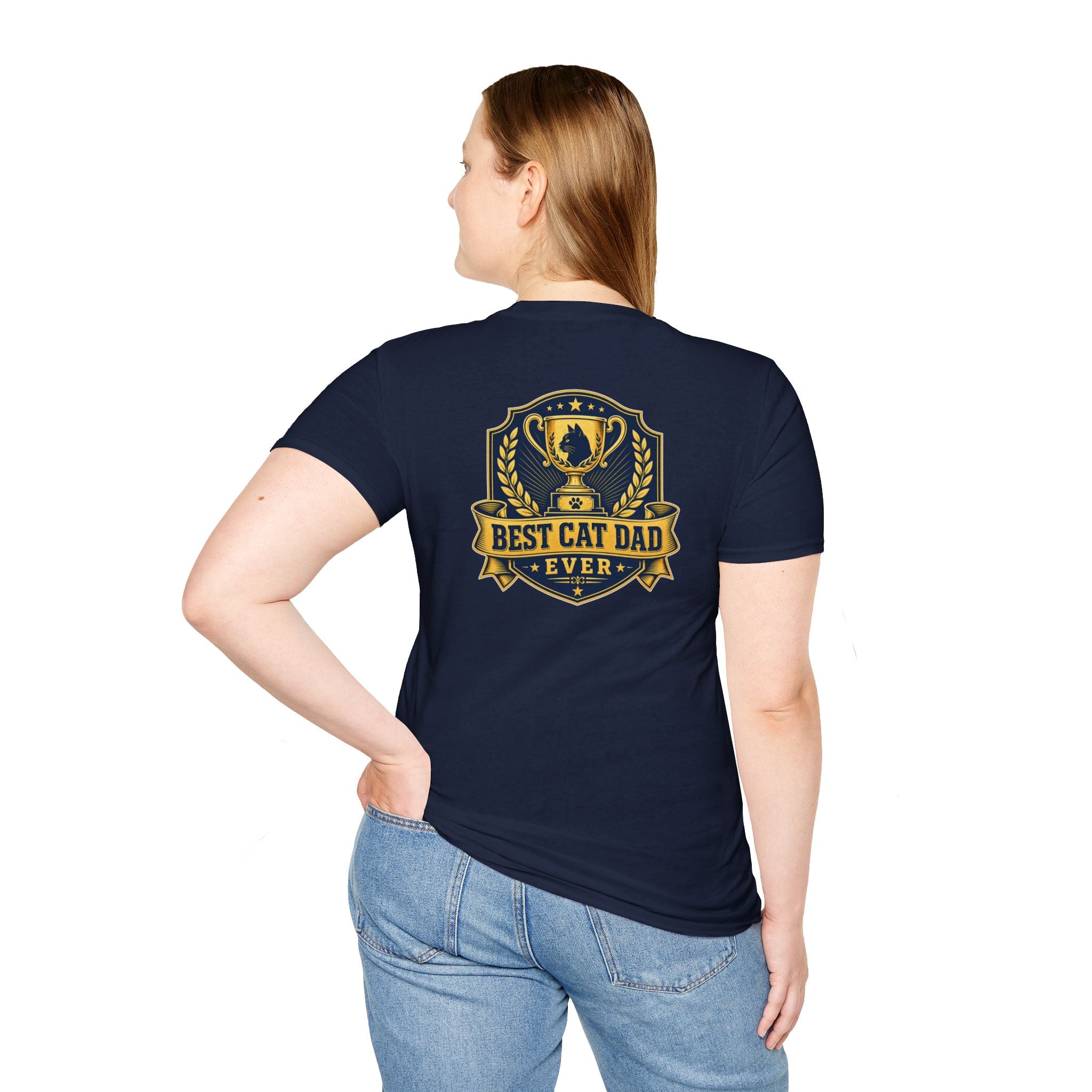 Best Cat Dad Ever Shirt Vintage Trophy Badge Cat Lover Graphic Tee Dark Humor Tee Unique Gift Funny Tshirt