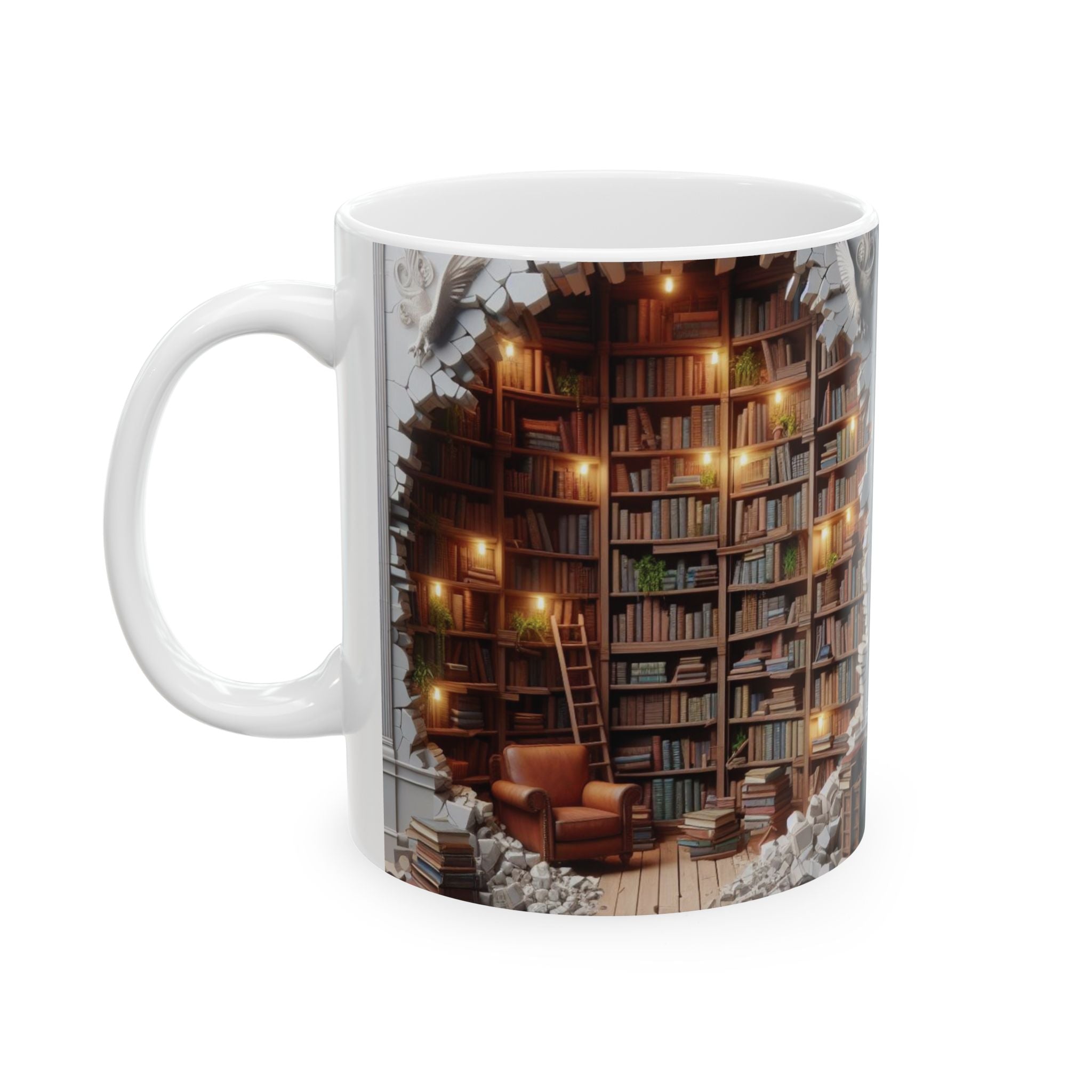 3D Bookshelf Mug-Library Book Shelf Mugs Book Lover Ceramic Mug Shelf Cup Gifts
