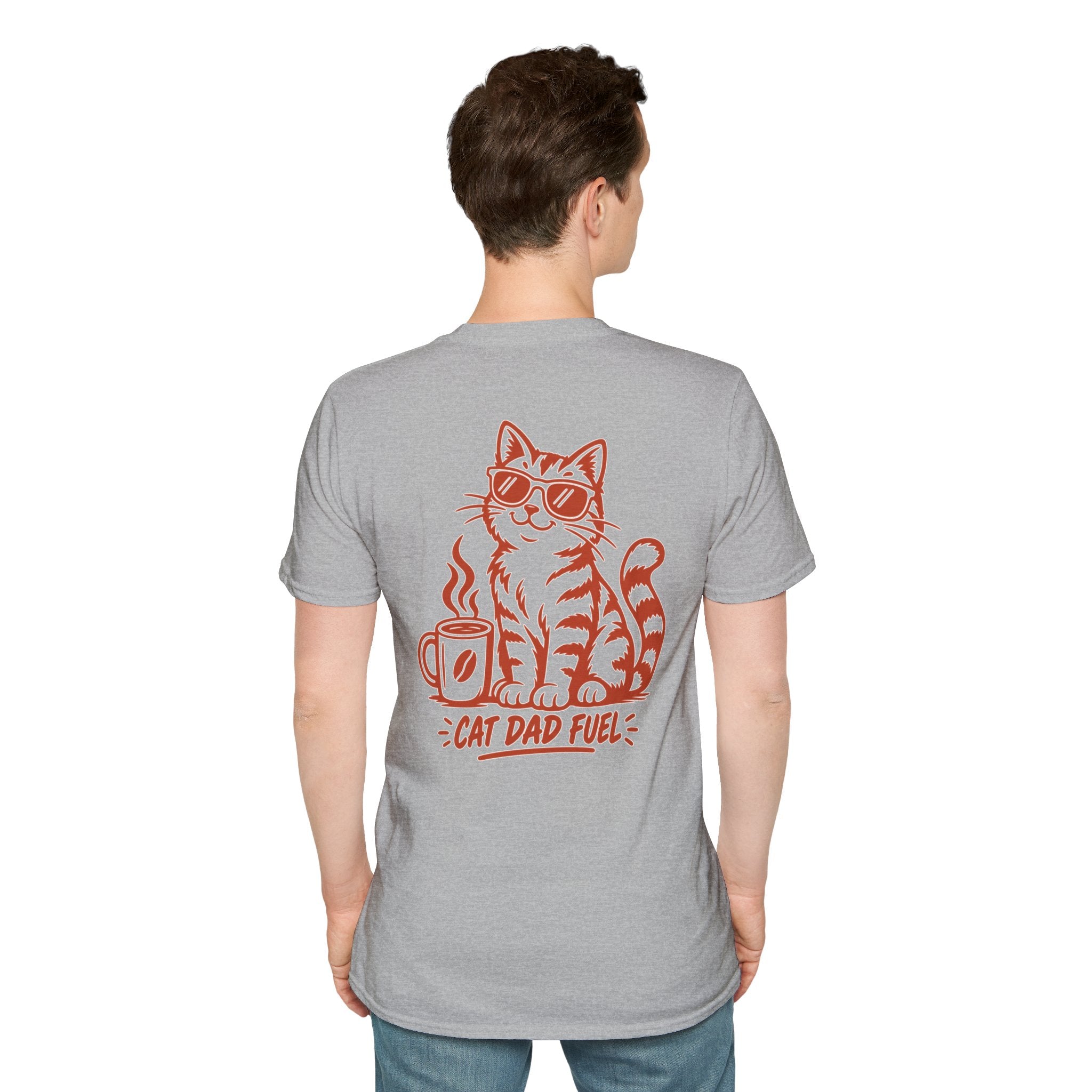 Cat Dad Shirt Cat Dad Fuel Funny Coffee Cat Lover Graphic Tee Unique Gift Funny Tshirt