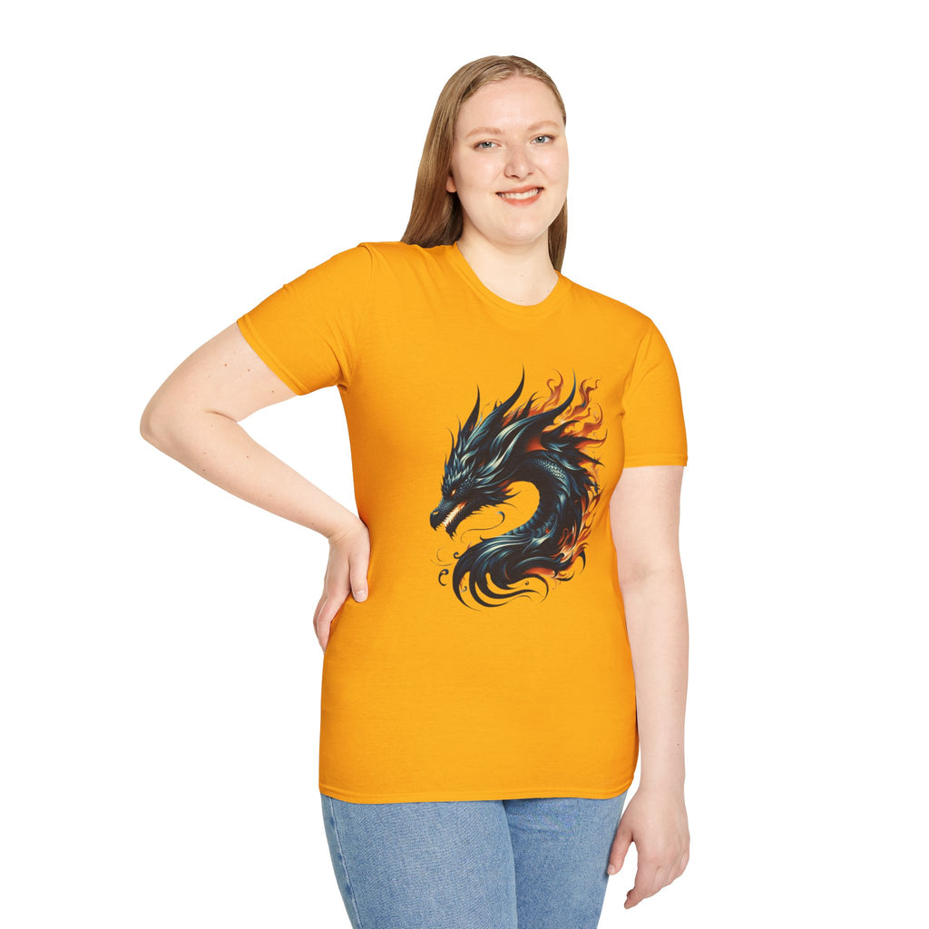 Dragon T-shirt Mens Graphic Tee Clothing Apparel Chinese Symbol Unisex Softstyle