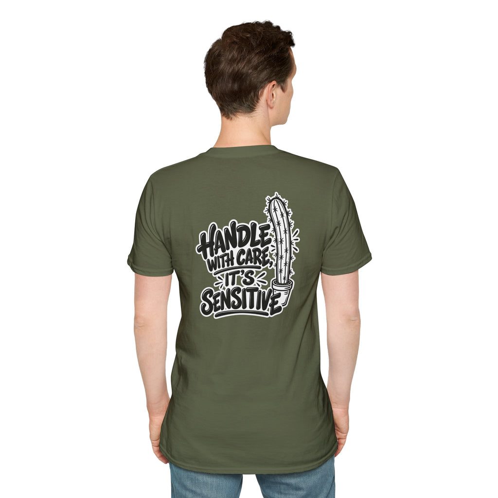 Dark Humor Funny Plant Shirt Handle With Care It's Sensitive Novelty Cactus Tshirt Tee Unique Gift