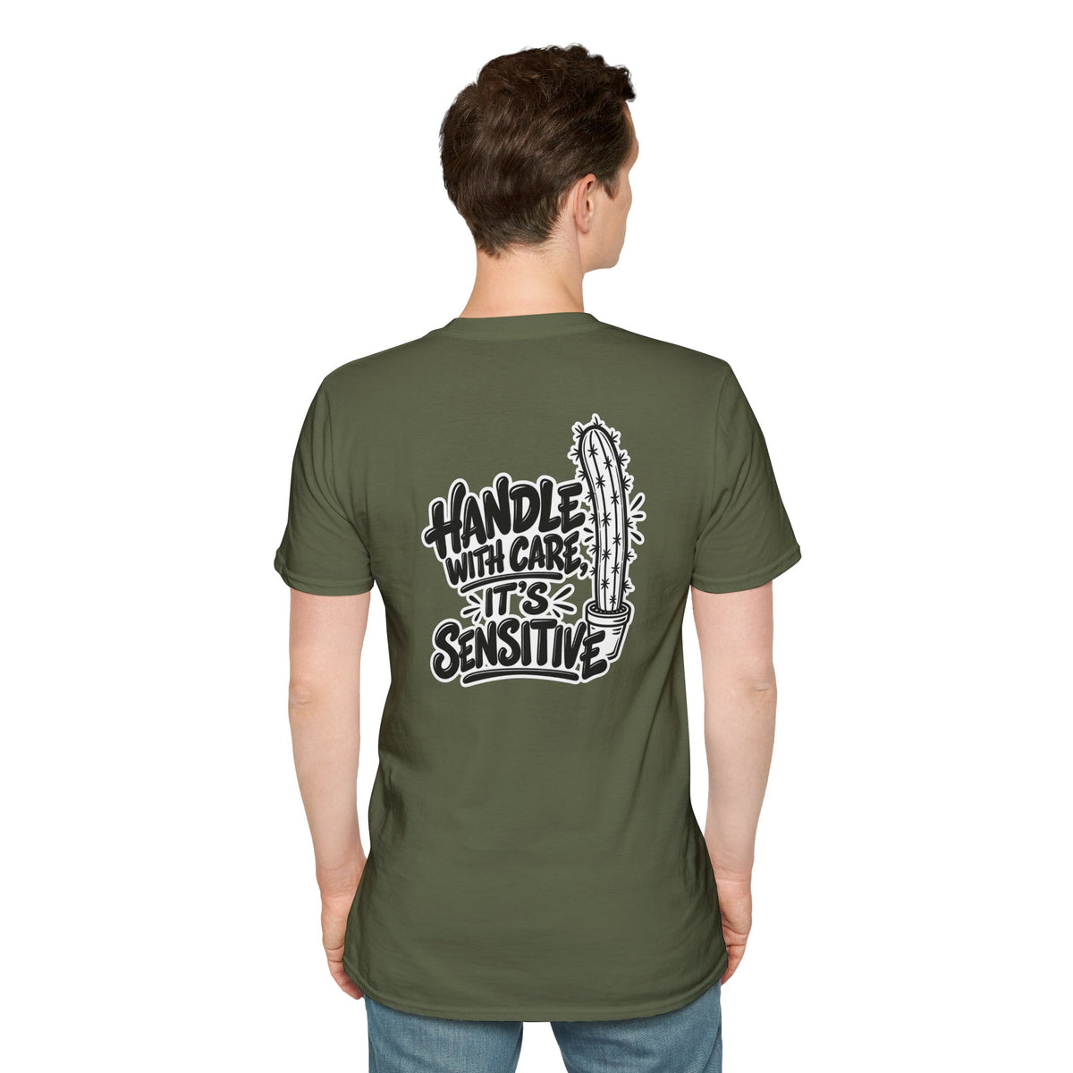 Dark Humor Funny Plant Shirt Handle With Care It's Sensitive Novelty Cactus Tshirt Tee Unique Gift