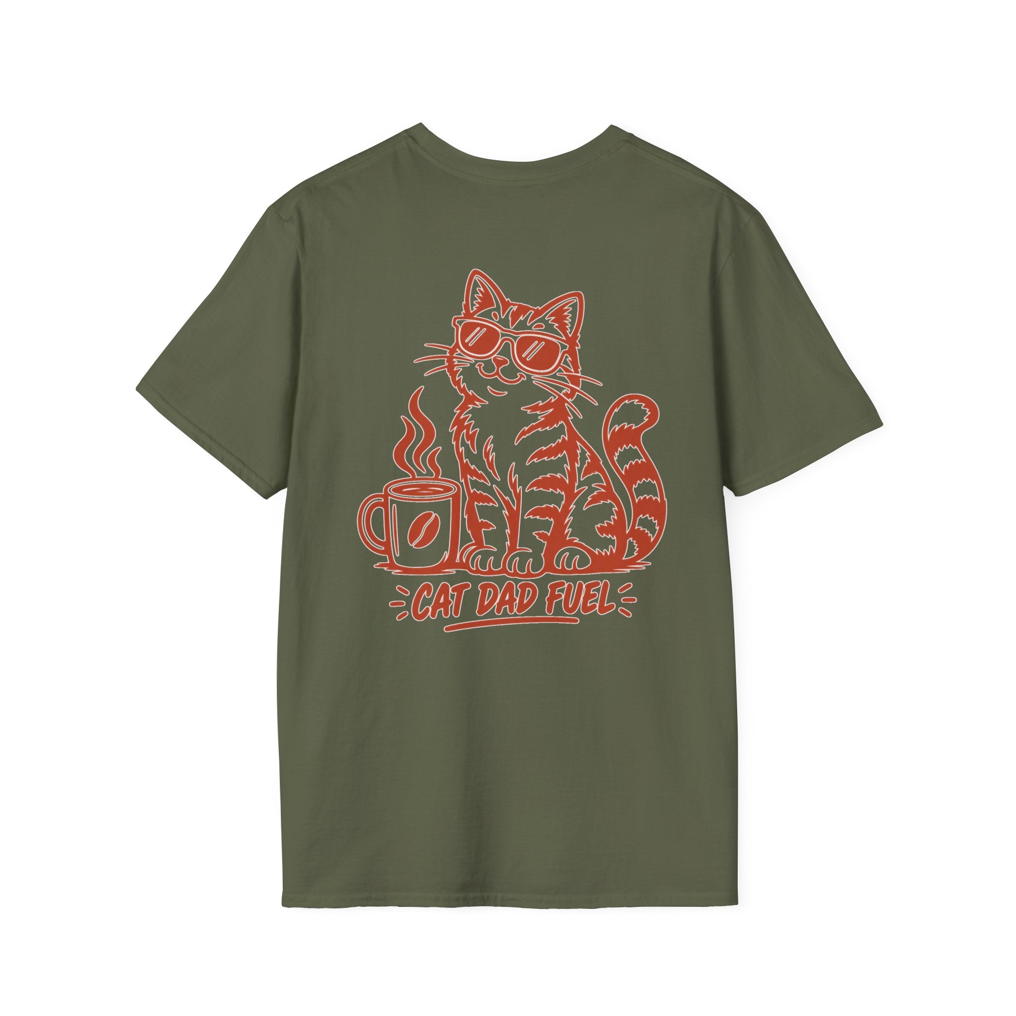 Cat Dad Shirt Cat Dad Fuel Funny Coffee Cat Lover Graphic Tee Unique Gift Funny Tshirt