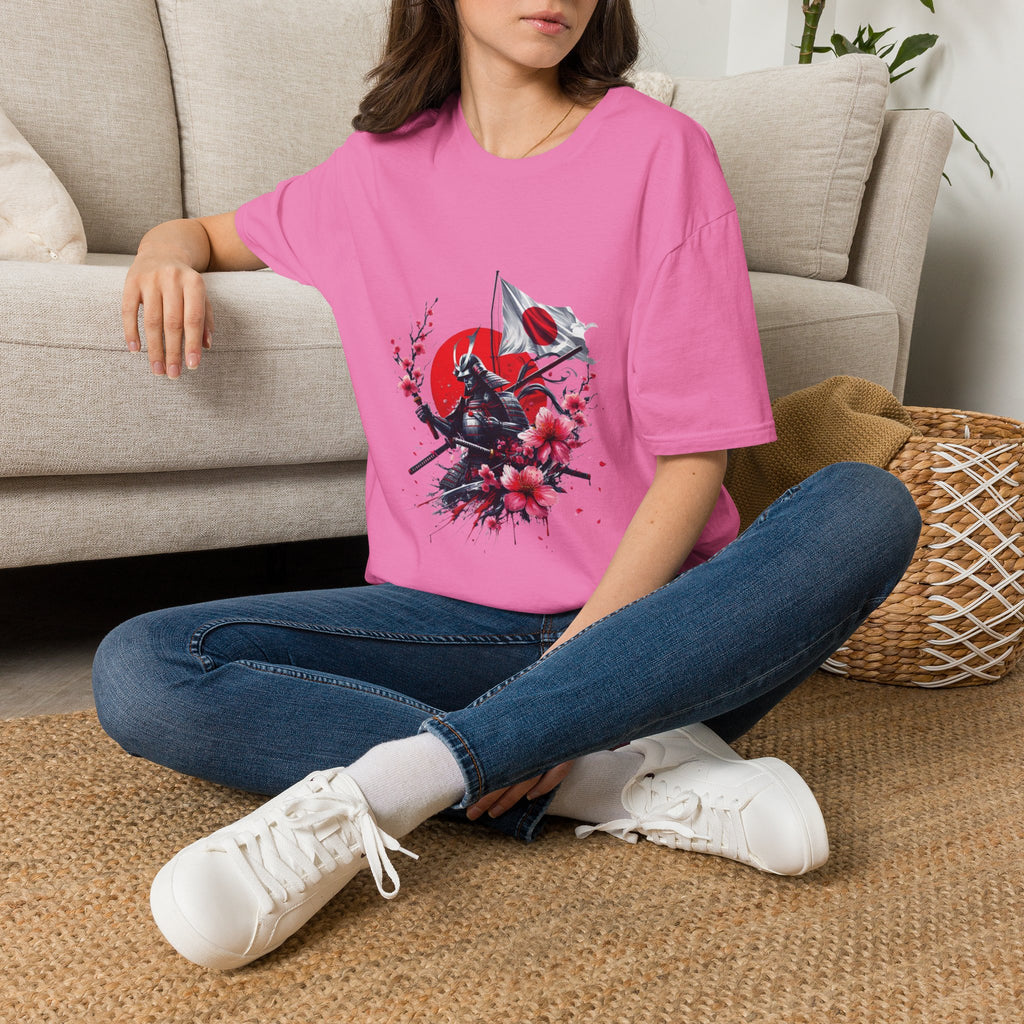 Japan Unisex Softstyle T-Shirt Japanese Art Sakura Samurai Cotton Gift Unique