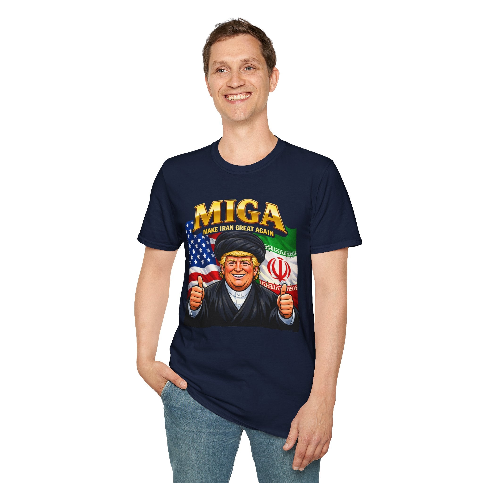 Funny Trump Iranian Flag Shirt Make Iran Great Again MIGA Softstyle T-Shirt Best