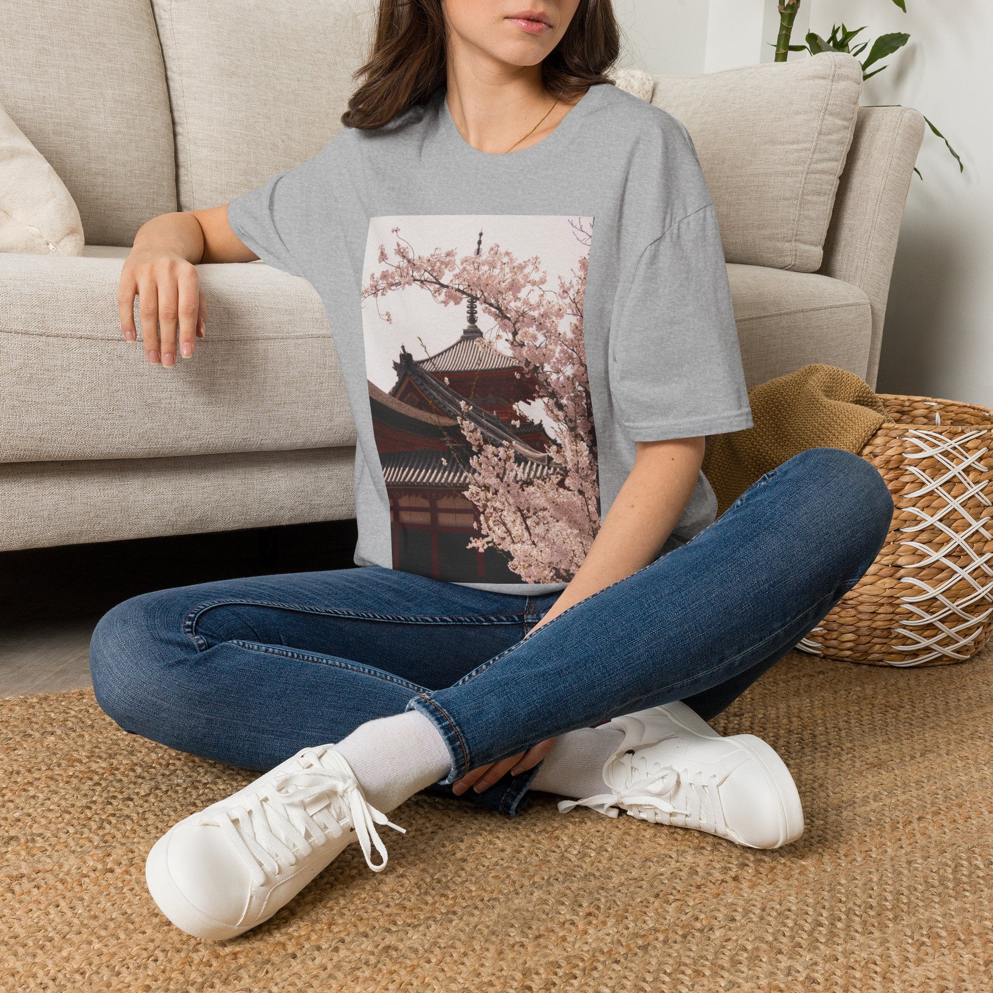 Japanese Art Shirt Sakura Cherry Blossom Japan's Flower Unisex Softstyle T-Shirt