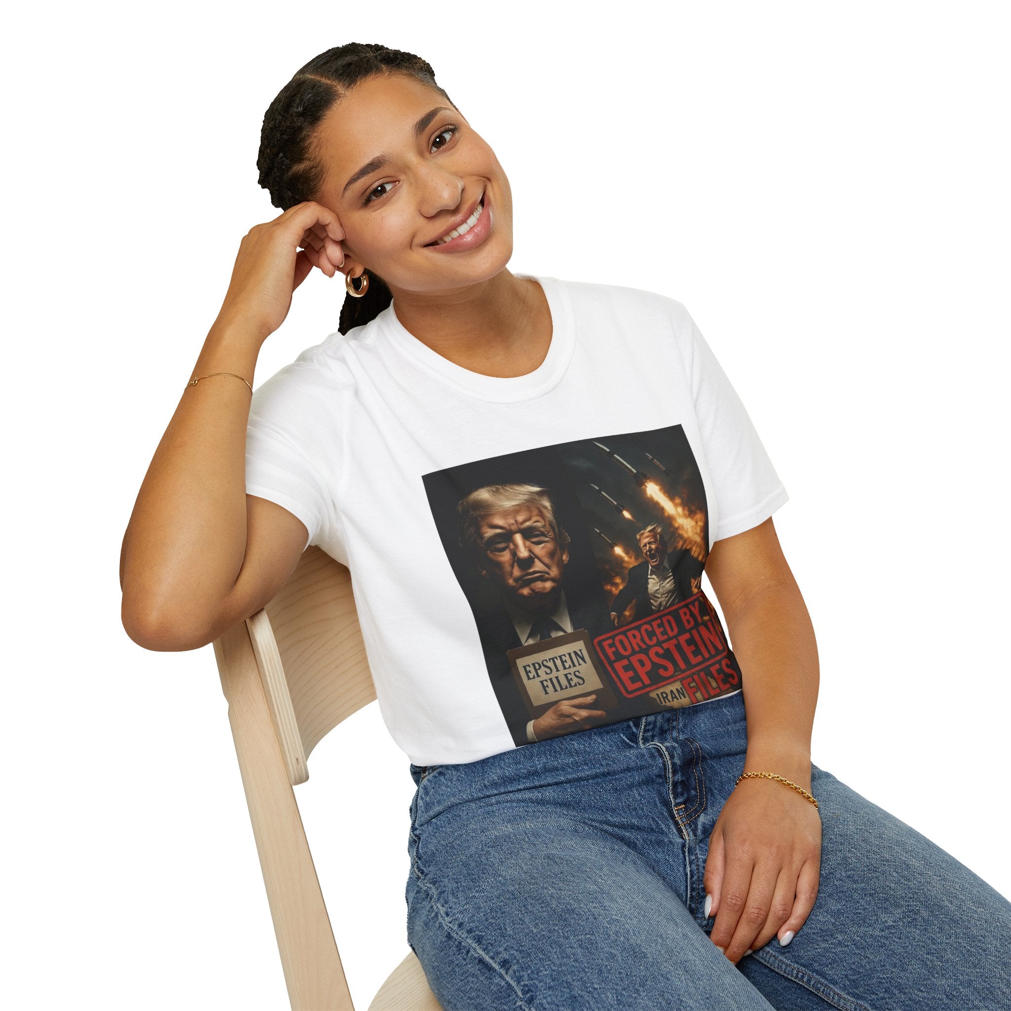 Funny Trump-Epstein T-Shirt Conspiracy Theory Unique Unisex Softstyle Tshirt