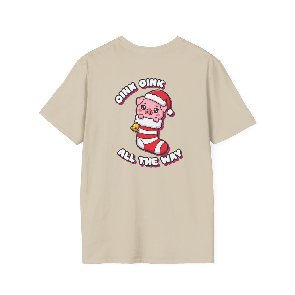 Cute Christmas Shirt Oink Oink All The Way Funny Animal Unisex Softstyle Tee Christmas Gift