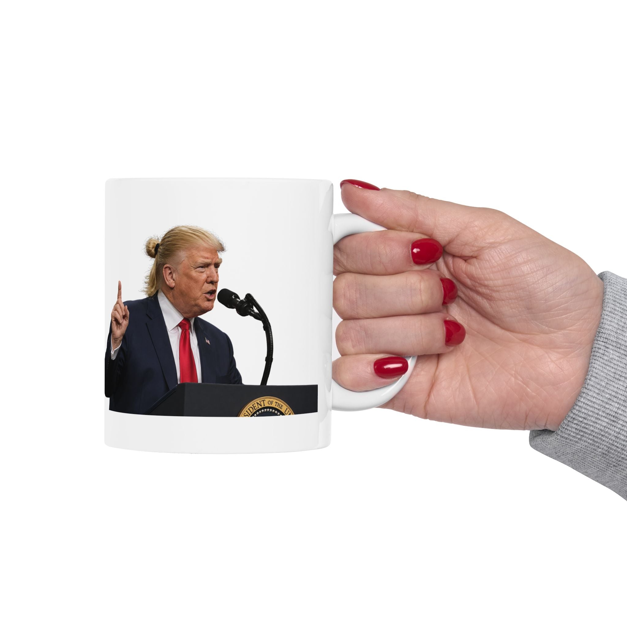 Funny Trump iconic Haaland Hair Style Parody Coffee Mug Unique Gift Tea Cup 11oz