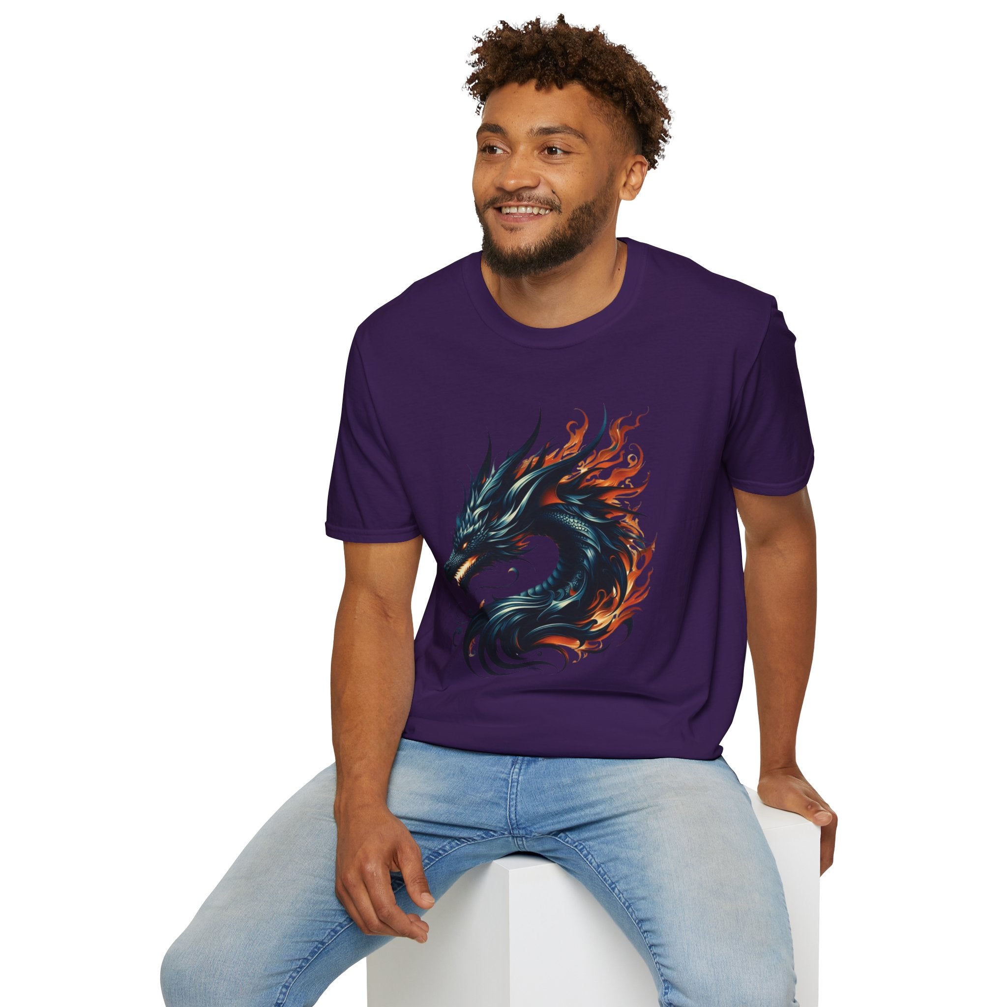 Dragon T-shirt Mens Graphic Tee Clothing Apparel Chinese Symbol Unisex Softstyle