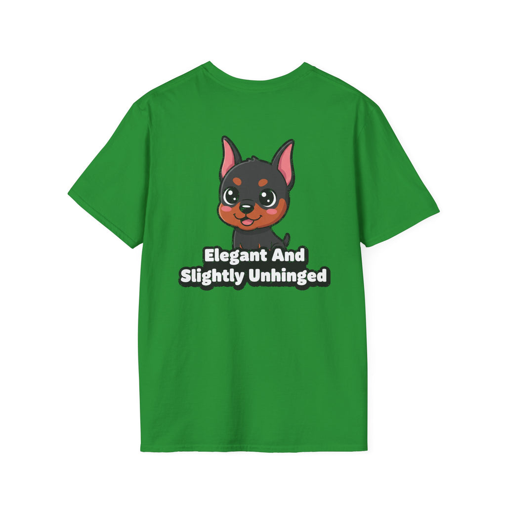 Cute Doberman Shirt Elegant And Slightly Unhinged Funny Dog Lover Unisex Softstyle Tee Gift