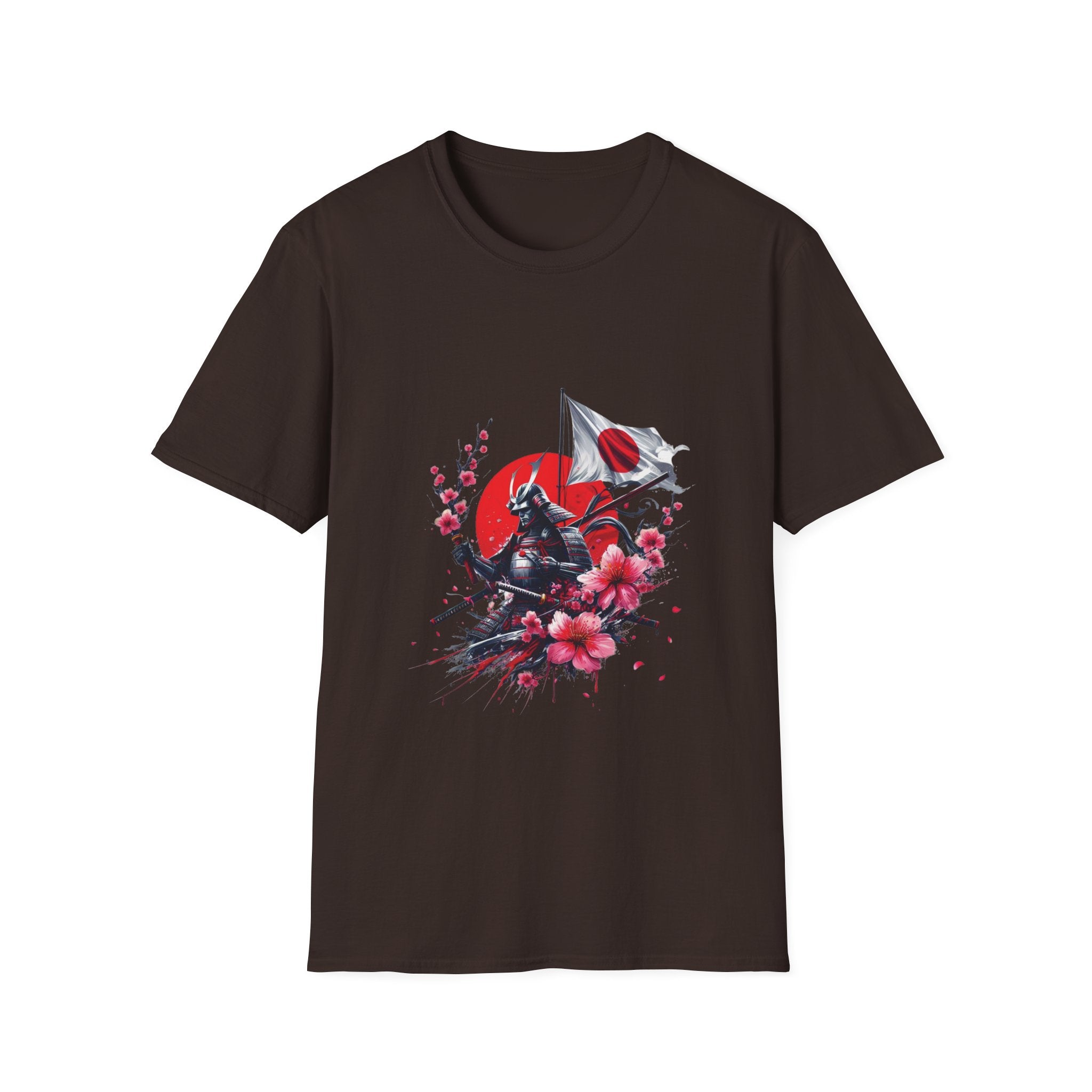 Japan Unisex Softstyle T-Shirt Japanese Art Sakura Samurai Cotton Gift Unique