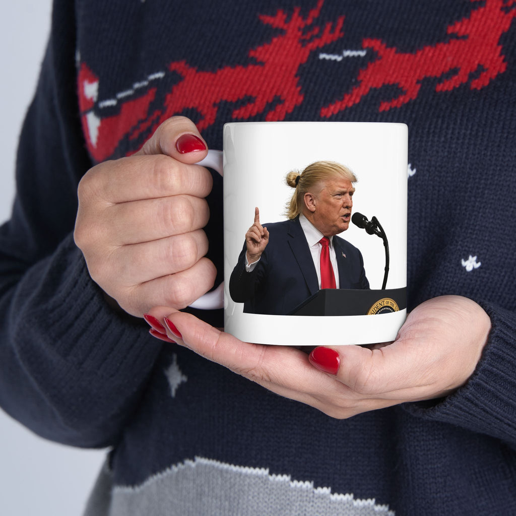 Funny Trump iconic Haaland Hair Style Parody Coffee Mug Unique Gift Tea Cup 11oz