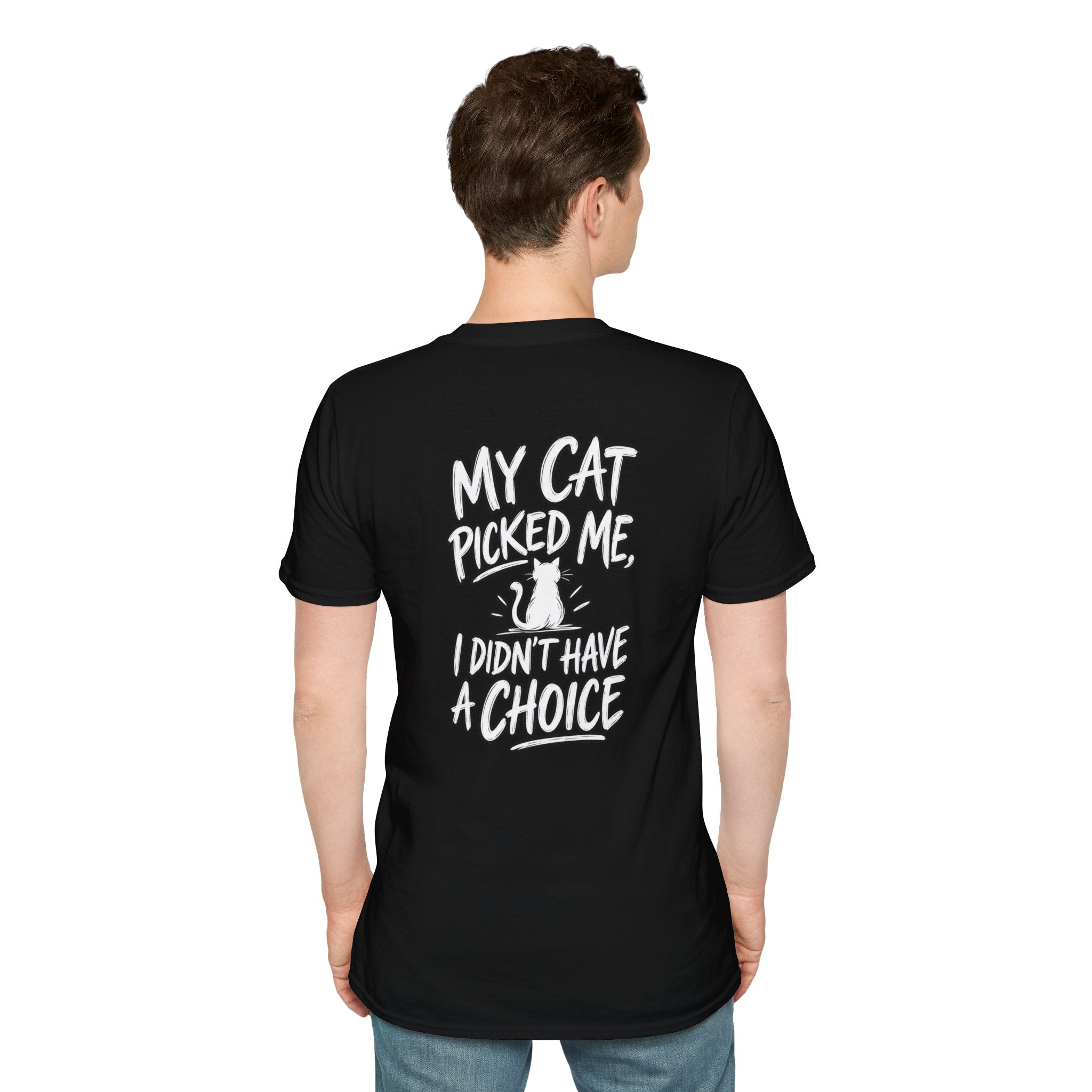 Cat Dad Shirt My Cat Picked Me Dark Humor Sarcastic Graphic Tee Unique Gift Funny Tshirt