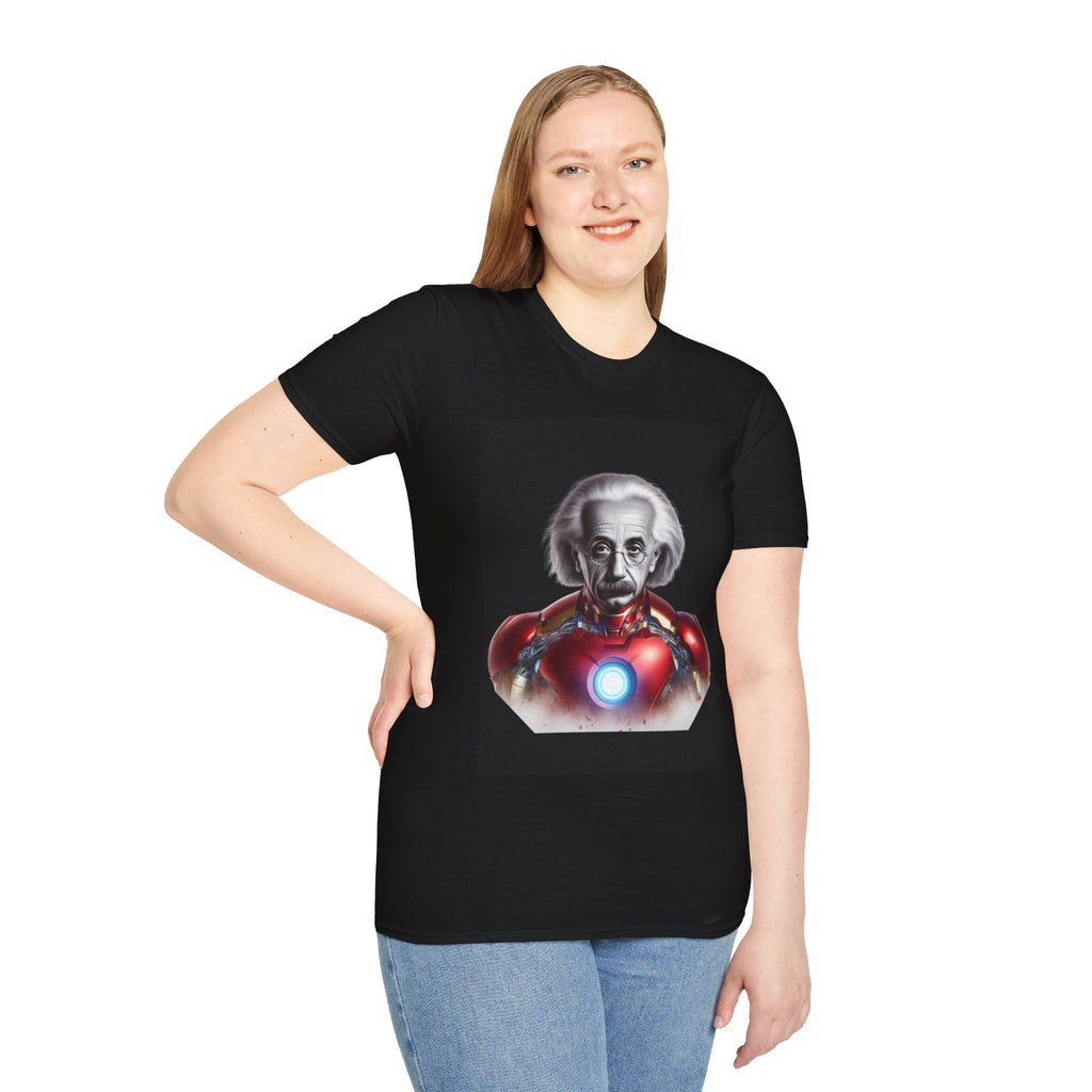 Funny Einstein Unisex Soft-style T-shirt Iron Man Albert Unique Gift Kids Art