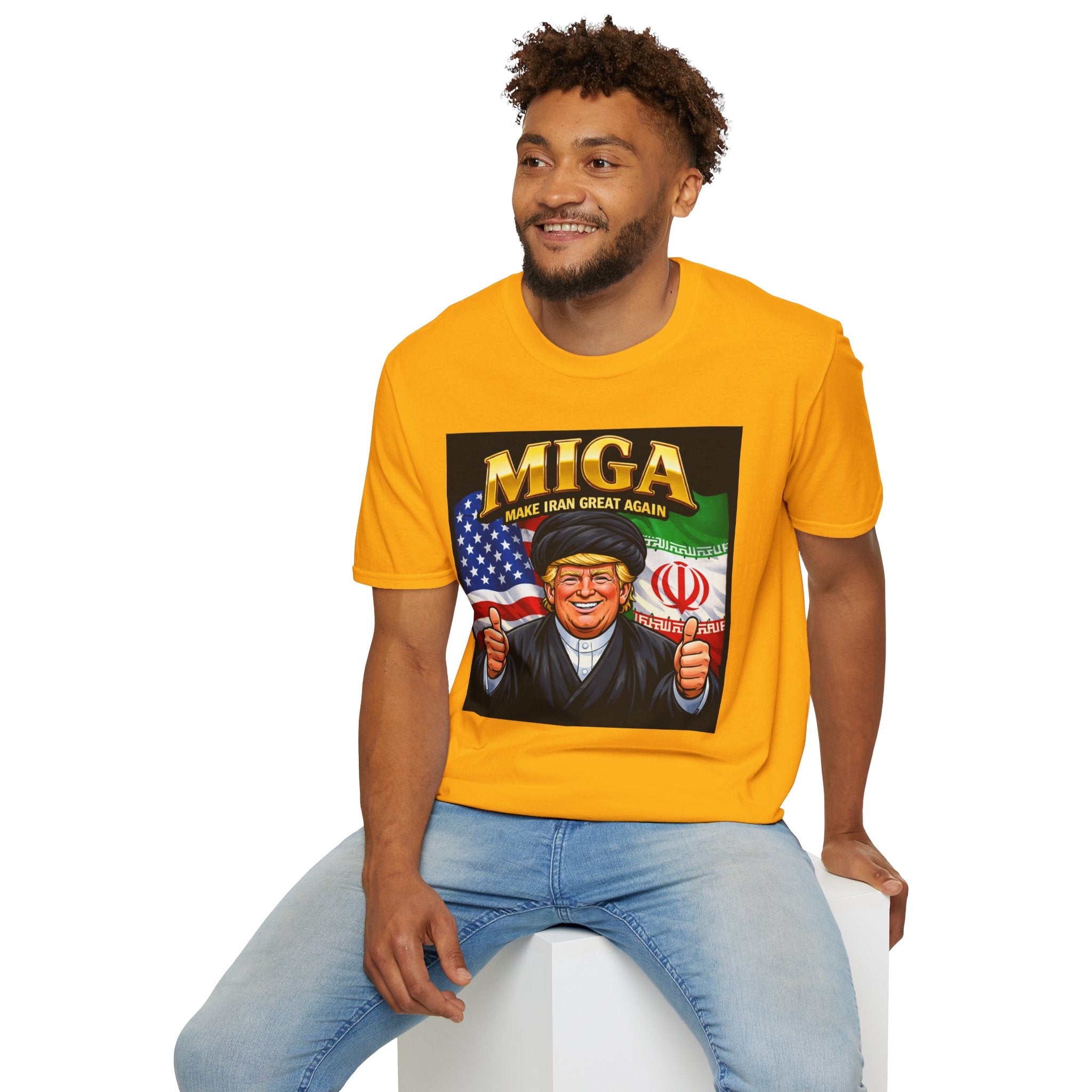 Funny Trump Iranian Flag Shirt Make Iran Great Again MIGA Softstyle T-Shirt Best