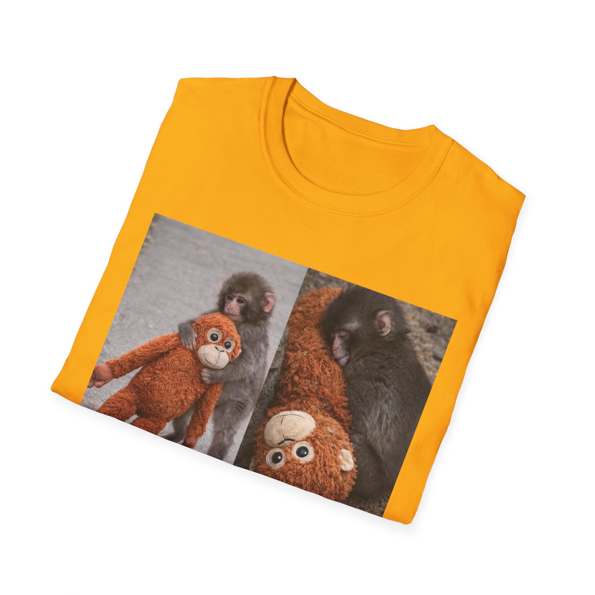 Funny Punch Monkey Viral Animal Tshirt Cute Trendy Unisex Softstyle T-Shirt Gift