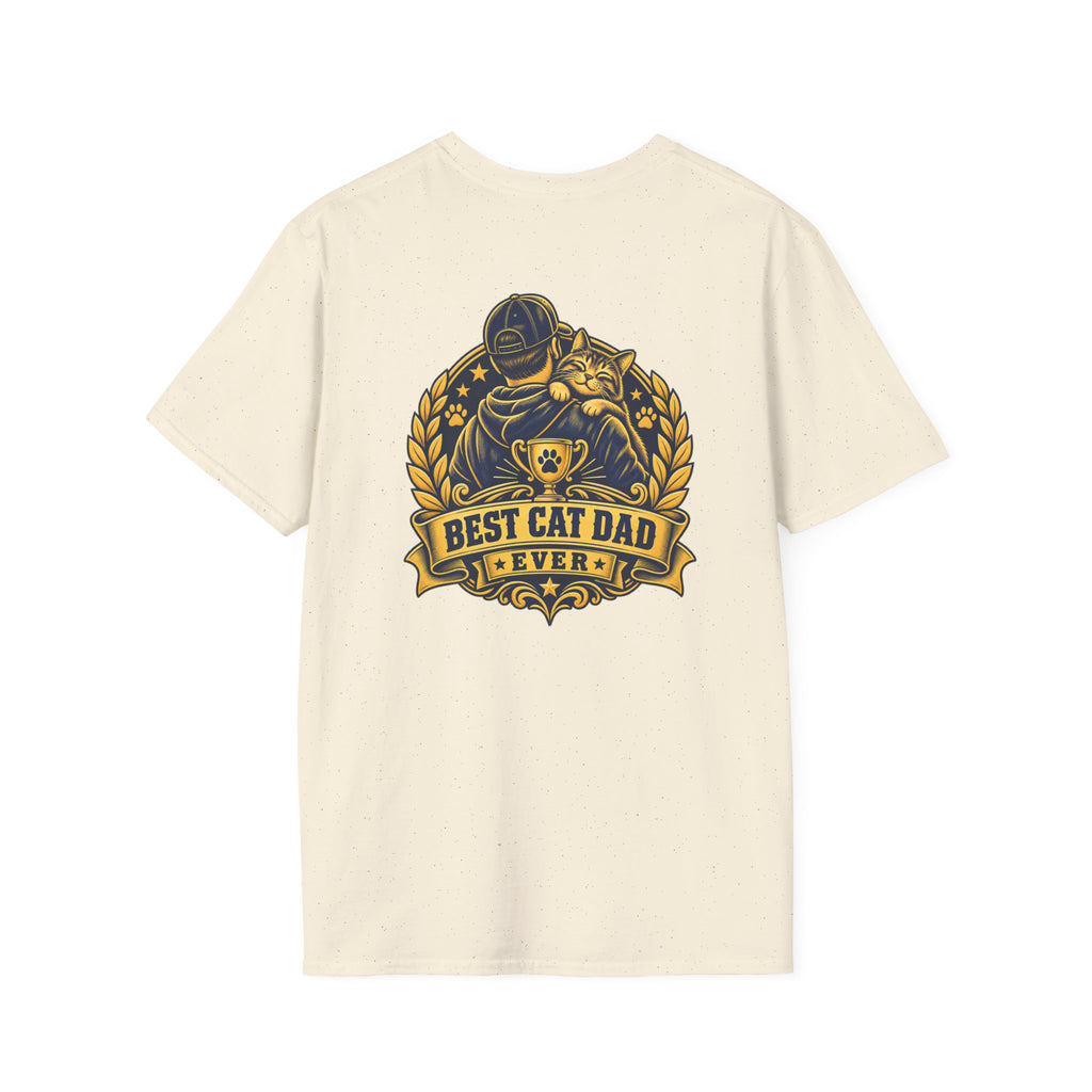 Best Cat Dad Ever Shirt Vintage Trophy Badge Cat Lover Graphic Tee Dark Humor Tee Unique Gift Funny Tshirt