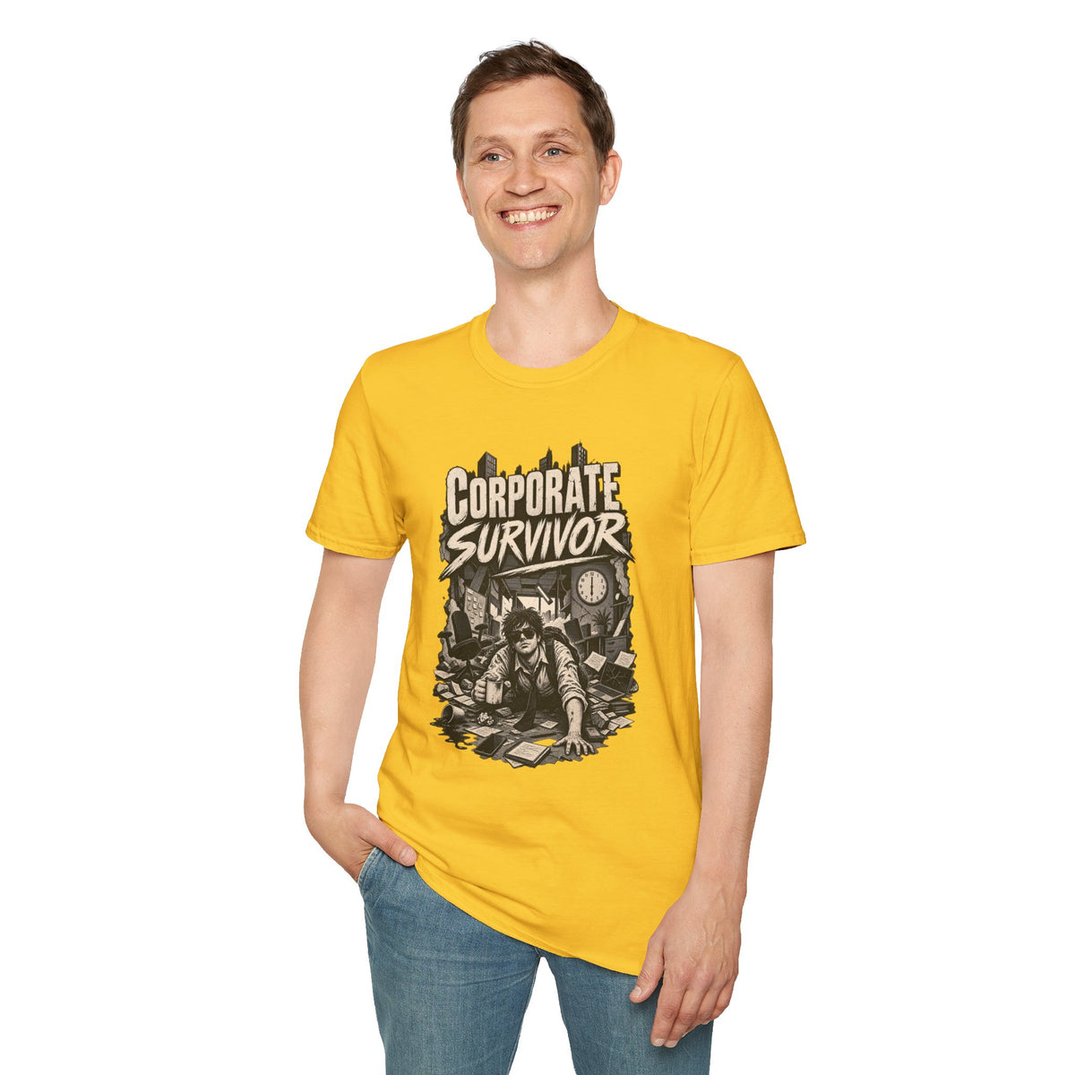 Funny Dark Humor Tshirt — Funny Office Tshirt Dark Humor Graphic Tee Unique Coworker Gift CORPORATE SURVIVOR Shirt