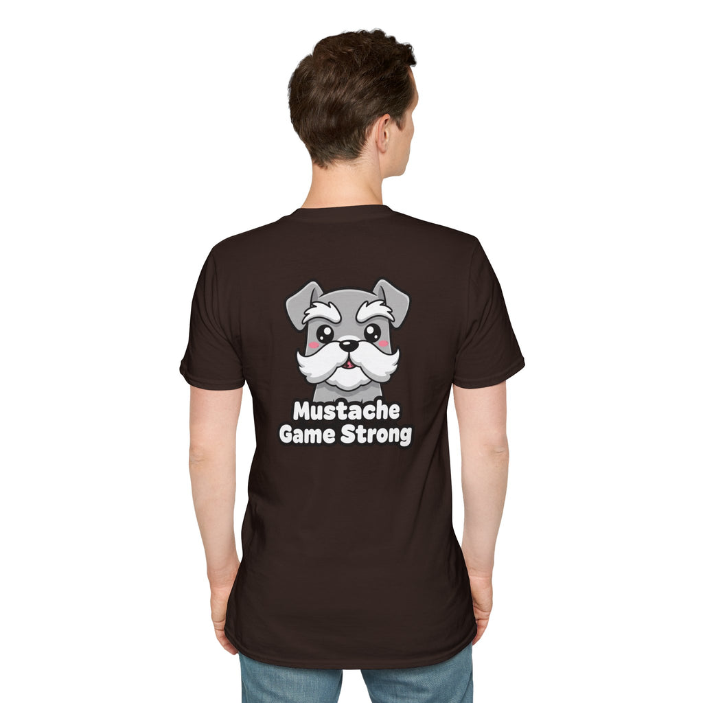 Cute Schnauzer Shirt Mustache Game Strong Funny Dog Lover Unisex Softstyle Tee Gift