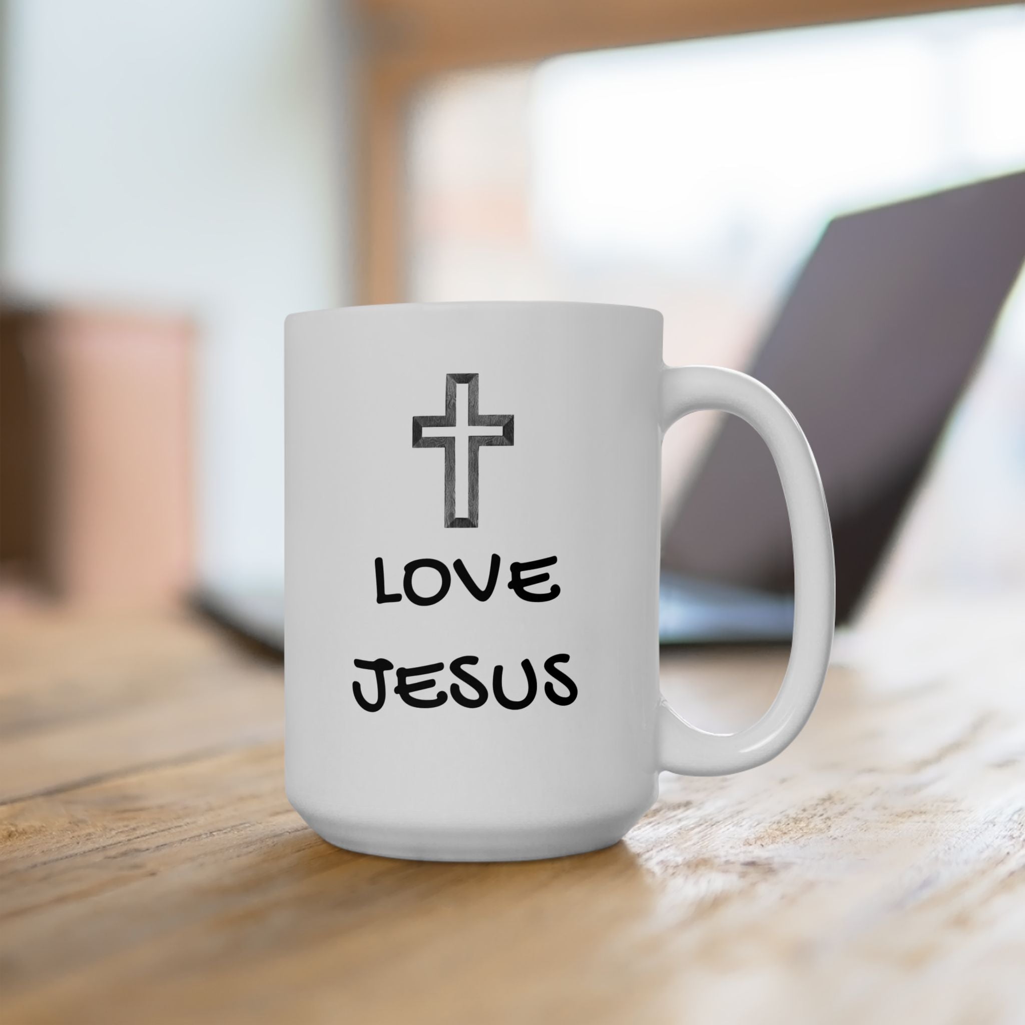 Jesus Christianity Cross I Love Jesus Ceramic Coffee Mug Gift Present New 15oz