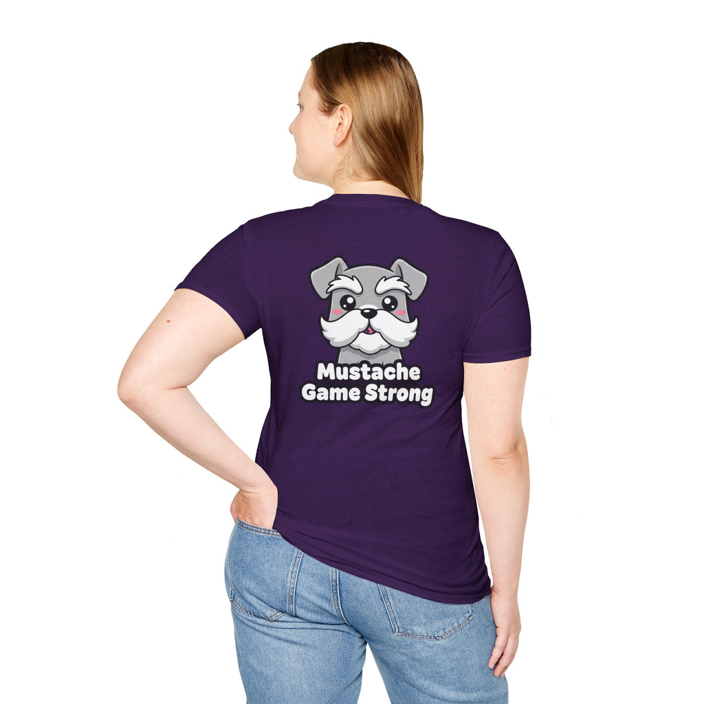 Cute Schnauzer Shirt Mustache Game Strong Funny Dog Lover Unisex Softstyle Tee Gift