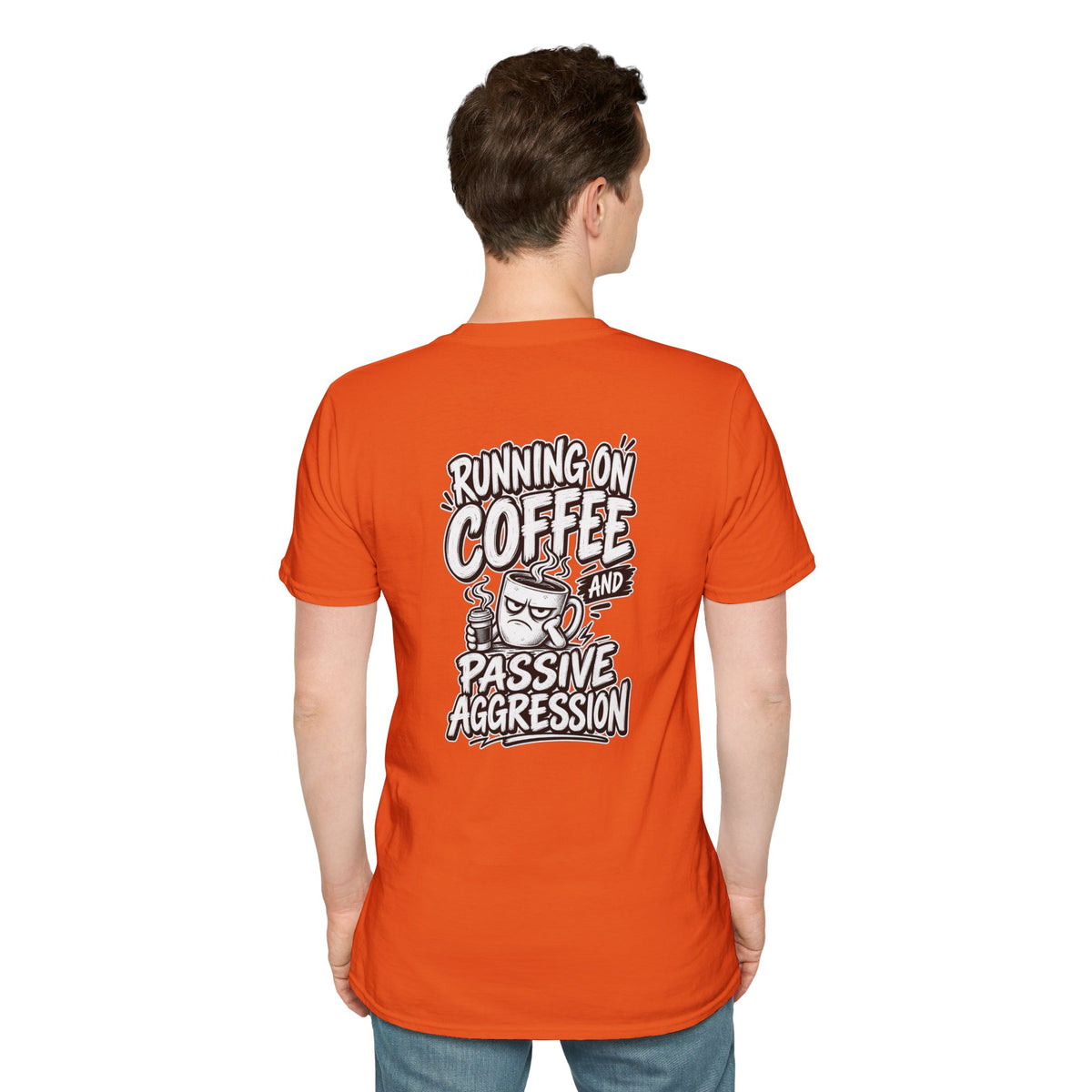 Funny Dark Humor Tshirt Running on Coffee and Passive Aggression Funny Office Tee Gift
