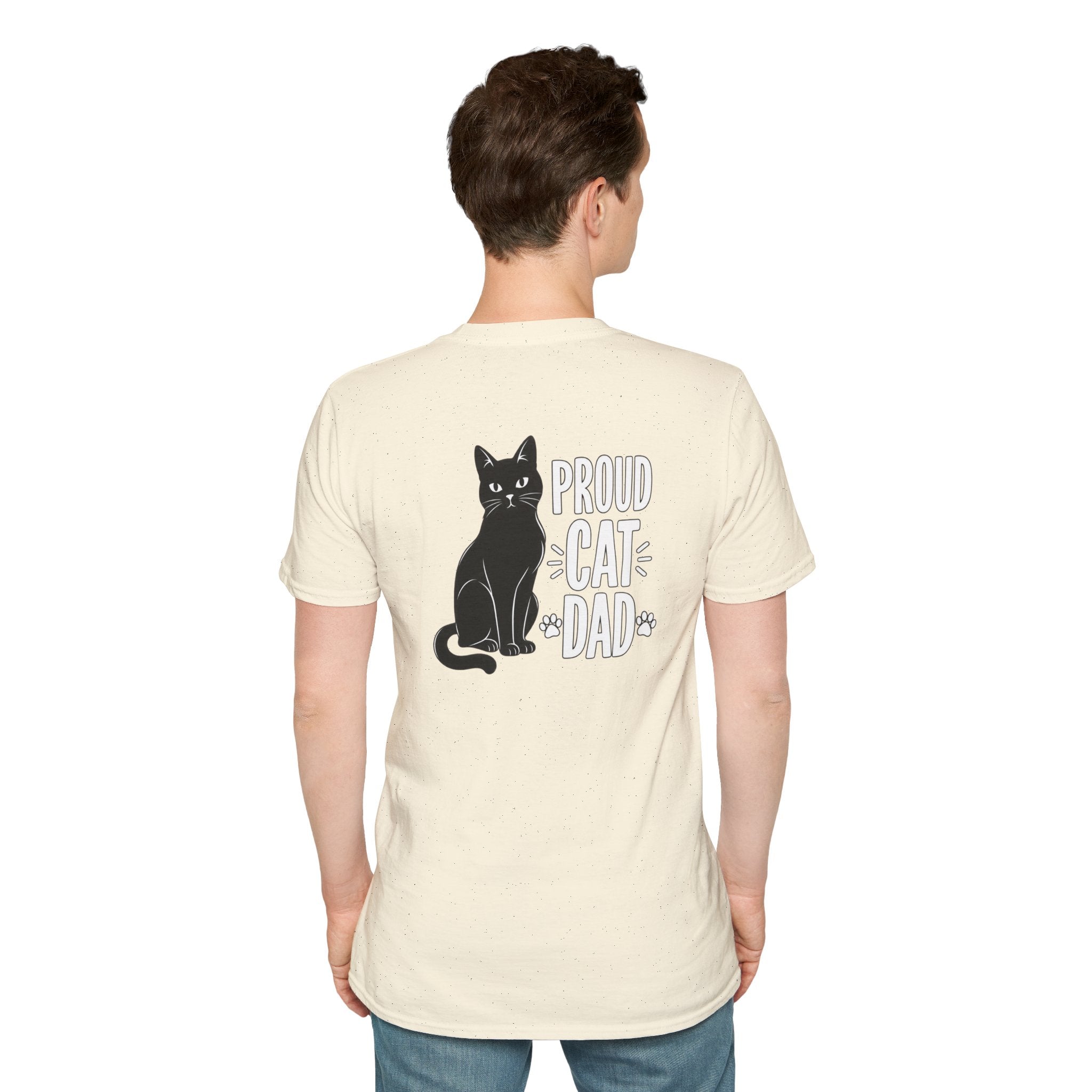 Cat Dad Shirt Proud Cat Dad Black Cat Silhouette Graphic Tee Unique Gift Funny Tshirt