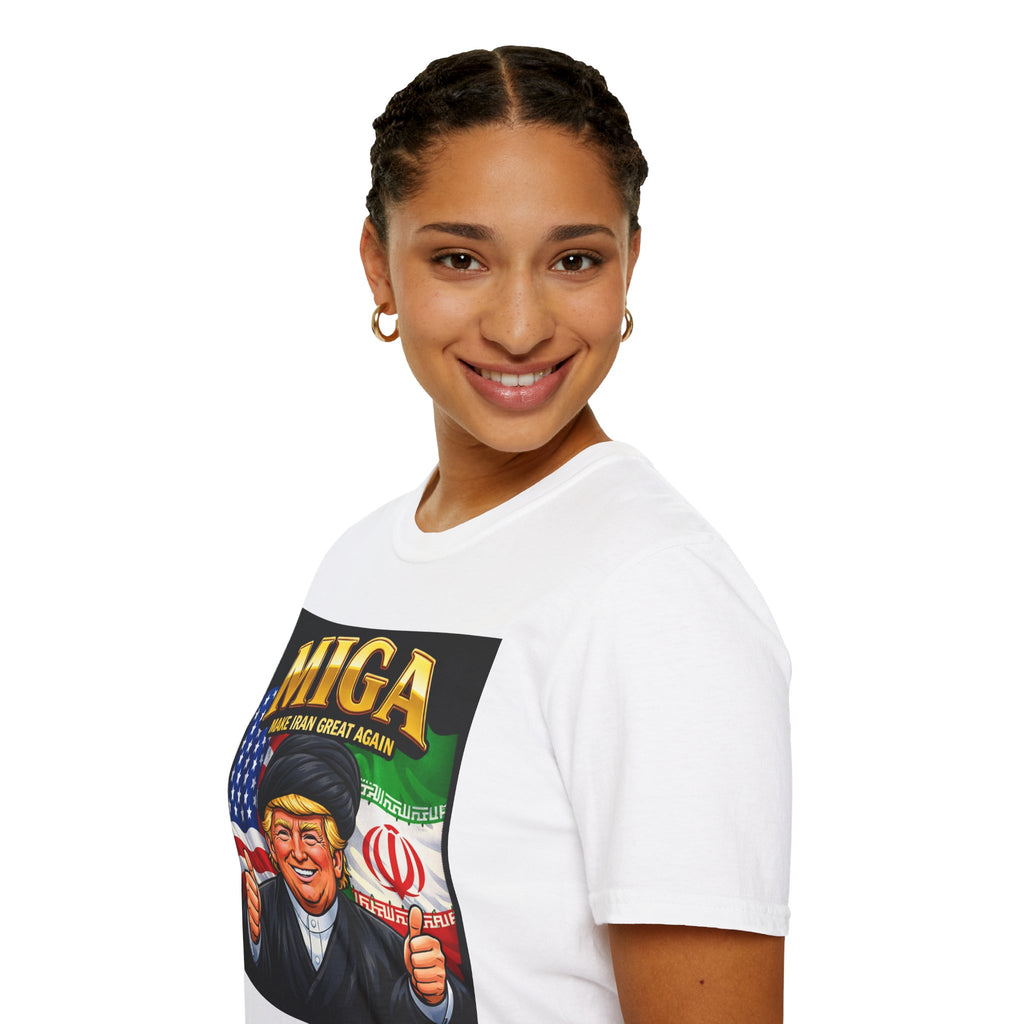 Funny Trump Iranian Flag Shirt Make Iran Great Again MIGA Softstyle T-Shirt Best