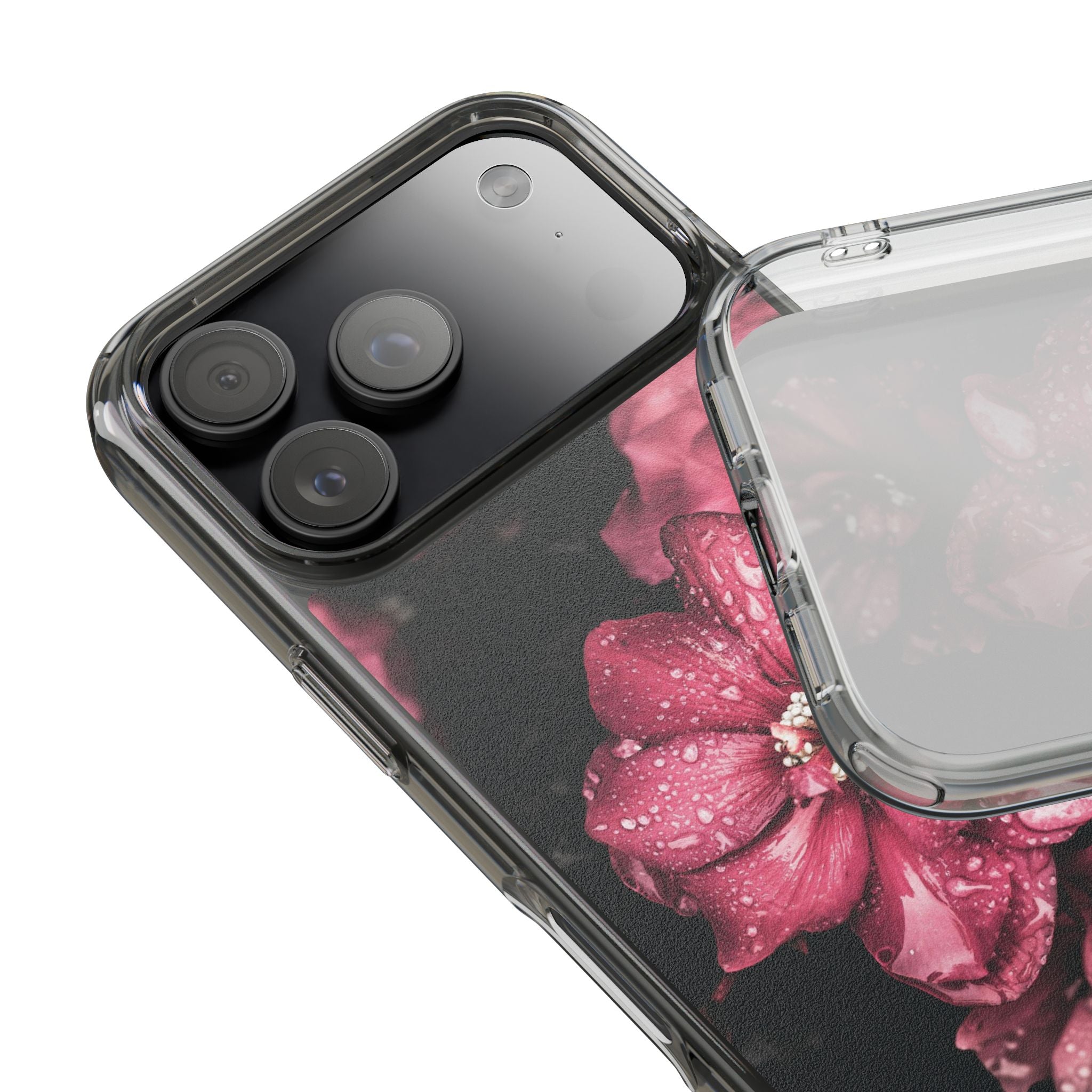 Pink Flowers Clear Cases iPhone Case Samsung Phone Case Unique Gift Cute Phone Cover Unique iPhone 17 Pro Max Phone Case