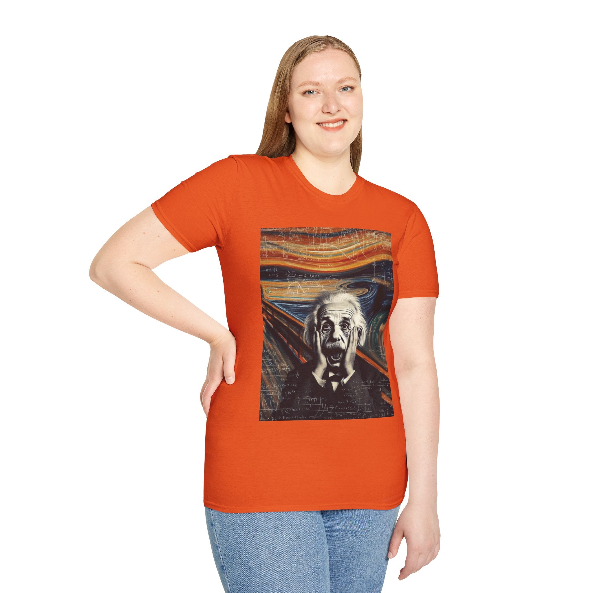 Funny Einstein Unisex Softstyle T-Shirt Edvard Munch Scream Cotton Gift Men Lady