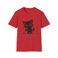 Women's and Men's Funny Cat T-shirt you saw nothing cat with bloody knife Halloween tee Soft Unisex Tshirt Gift for Her