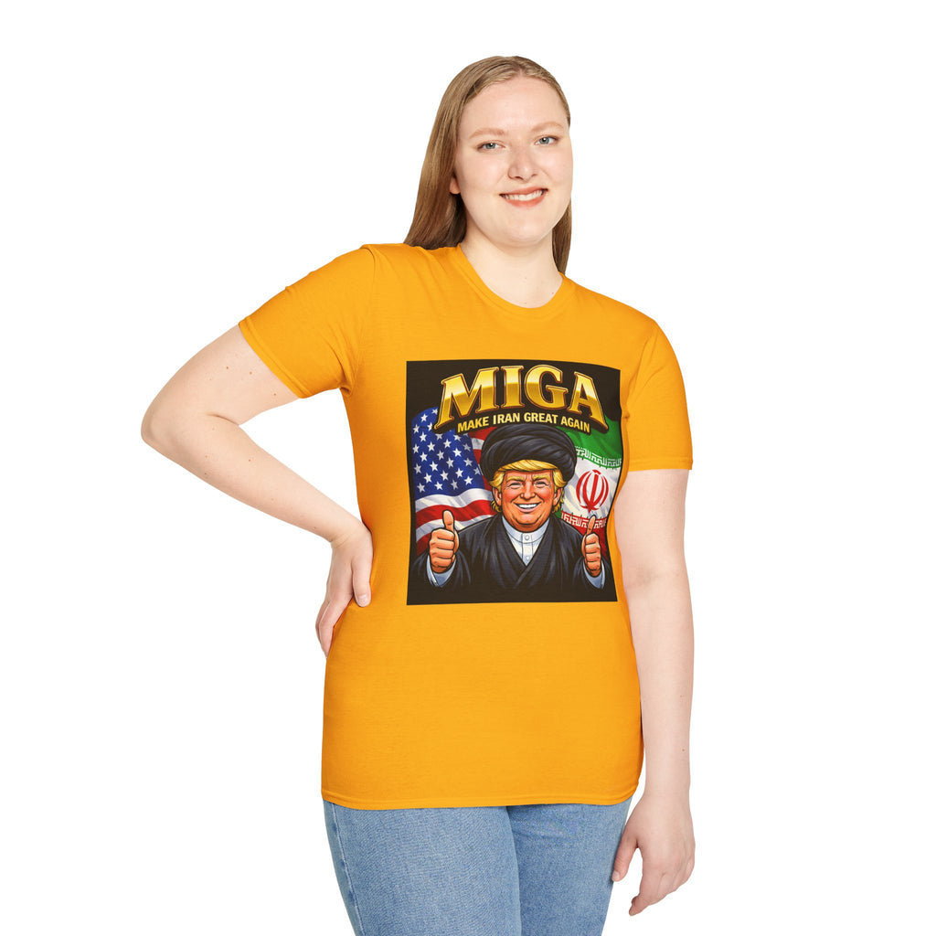 Funny Trump Iranian Flag Shirt Make Iran Great Again MIGA Softstyle T-Shirt Best