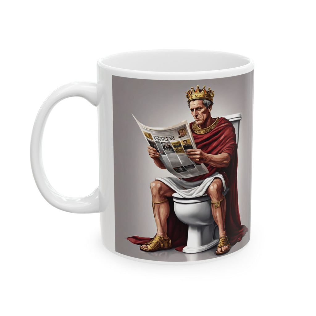 Funny Caesar Julius Sitting on Toilet Mug Coffee Mug Best Gift Tea Mug Rome 11oz