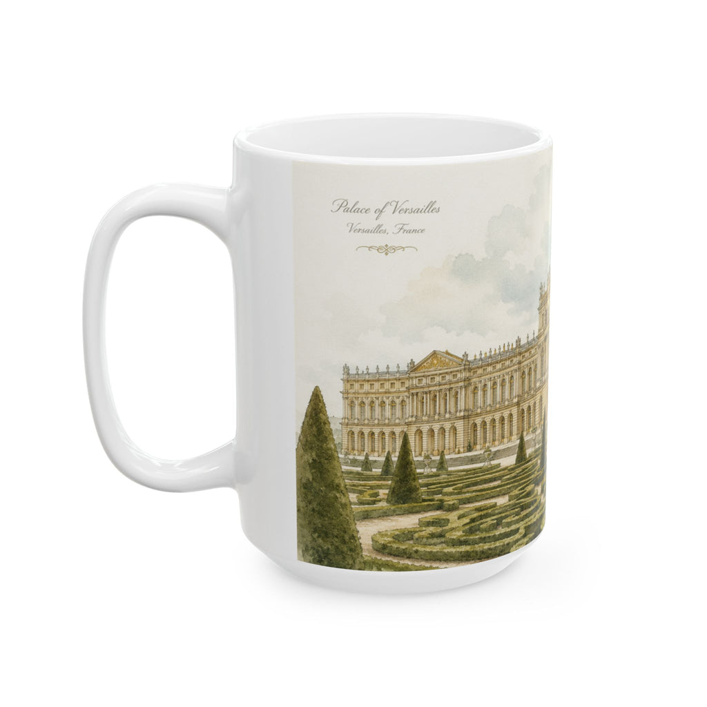 Palace of Versailles Mug Elegant Watercolor French Garden Coffee Cup Gift Ceramic Travel Mug