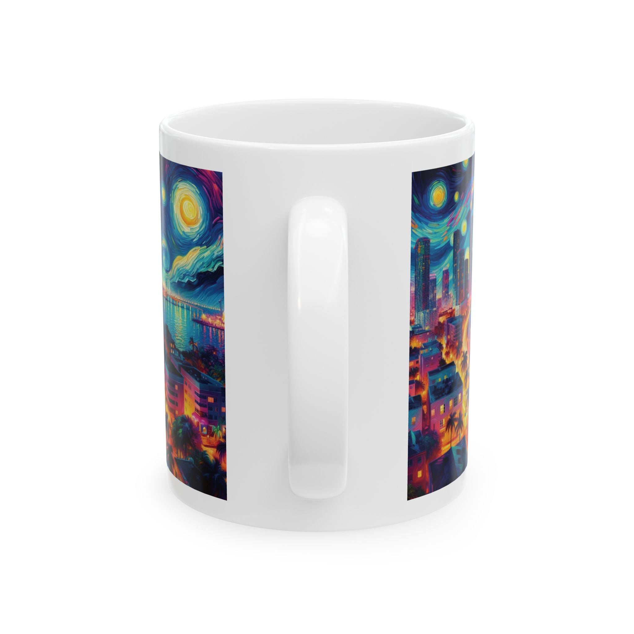 Miami Mug Ceramic Mug Coffee Cup Van Gogh Style GTA Vice City Beach Funny Gift 11oz