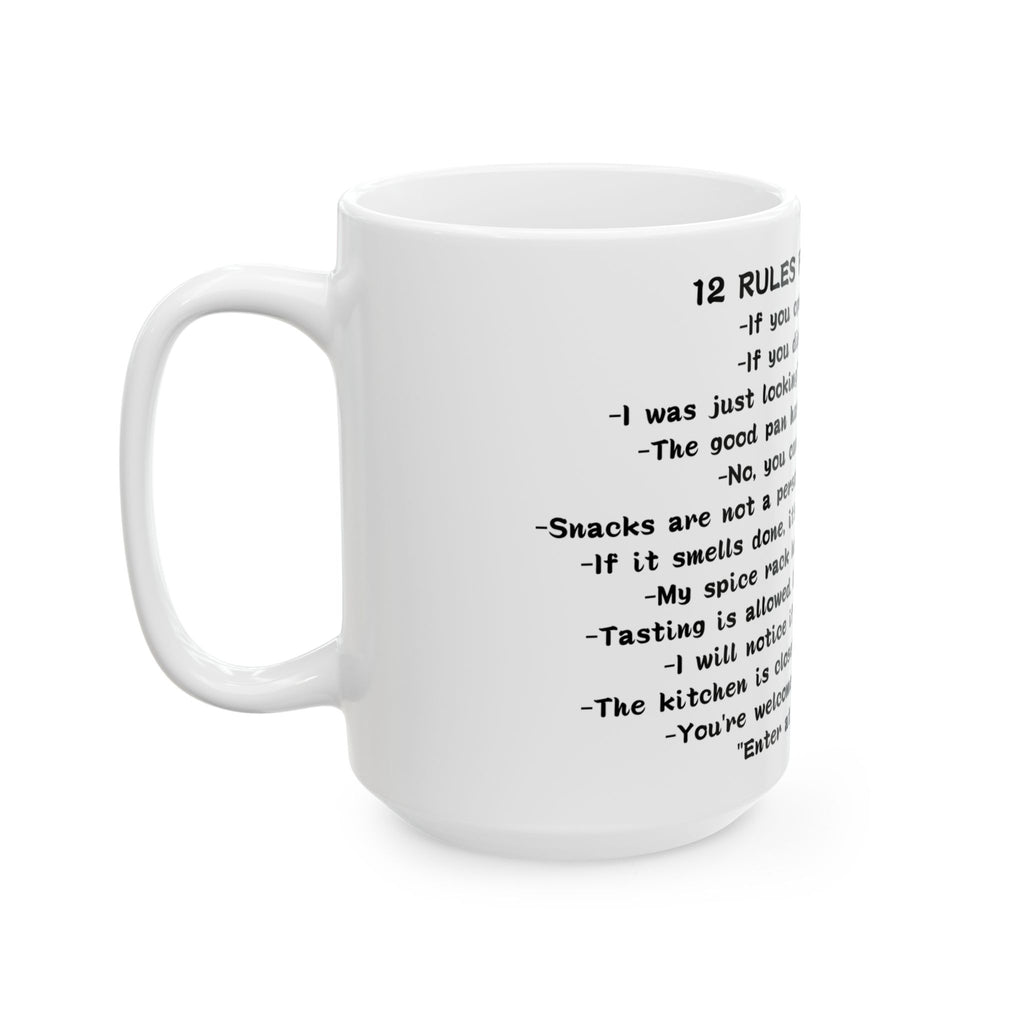 12 Rules for My Kitchen Mug — Funny Cooking Humor Coffee Cup Gift Gift for Mom Ceramic Mug 11oz 15oz