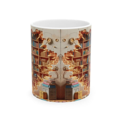 3D Bookshelf Mug-Library Mugs Book Lover Ceramic Mug Coffee Cup Gifts For Woman 2026